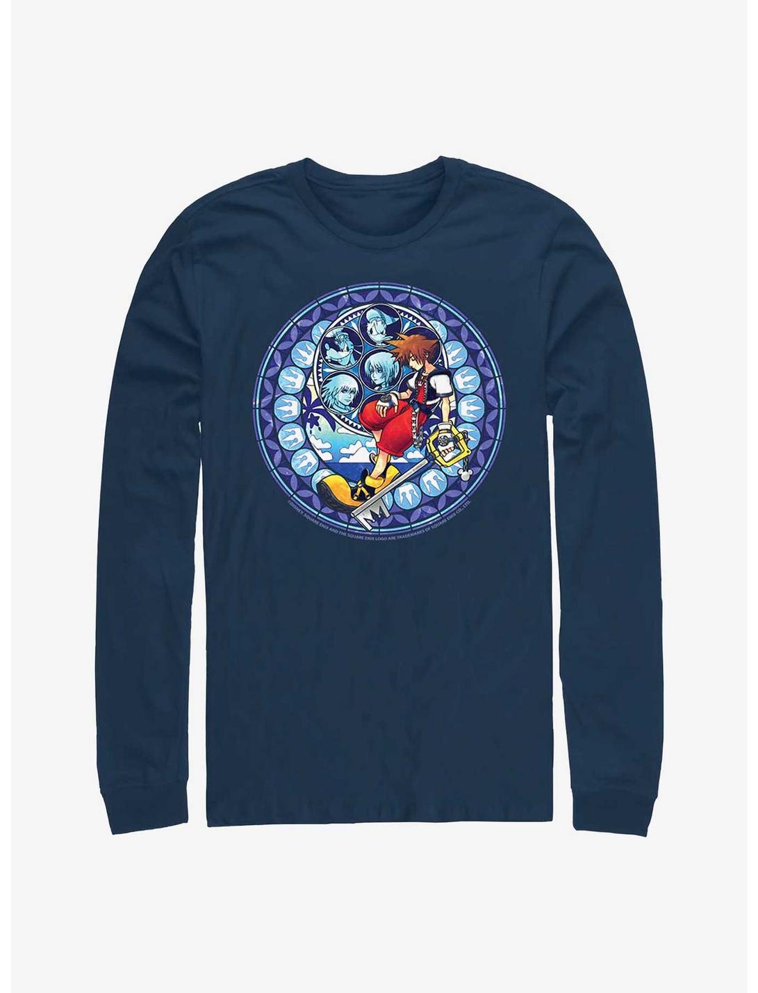 Disney Kingdom Hearts Stained Glass Sora Long-Sleeve T-Shirt, NAVY, hi-res