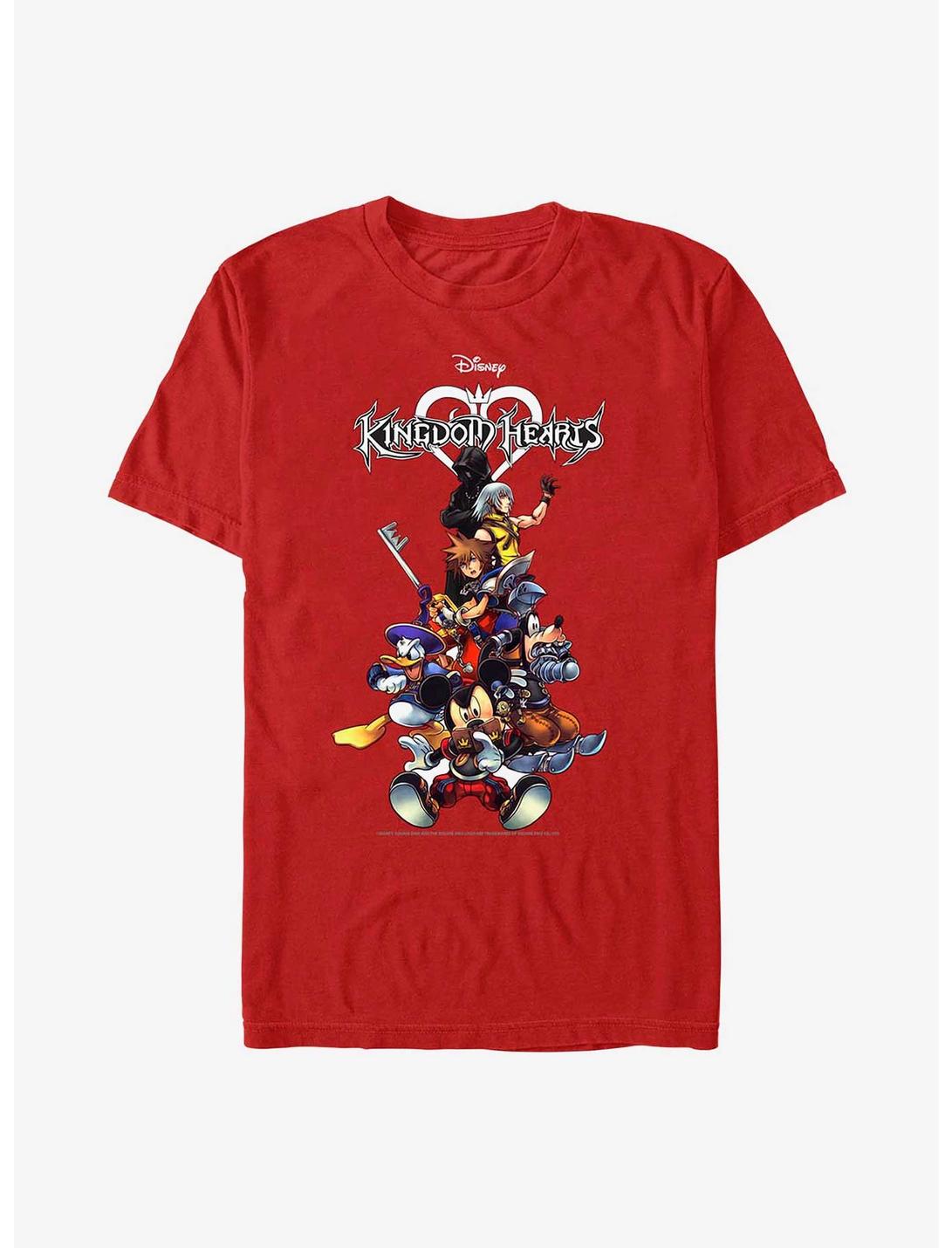 Disney Kingdom Hearts Group With Logo T-Shirt, RED, hi-res