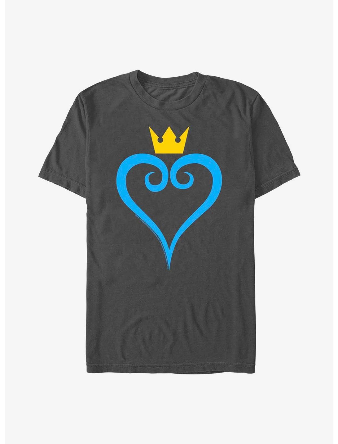 Disney Kingdom Hearts Heart And Crown T-Shirt, CHARCOAL, hi-res