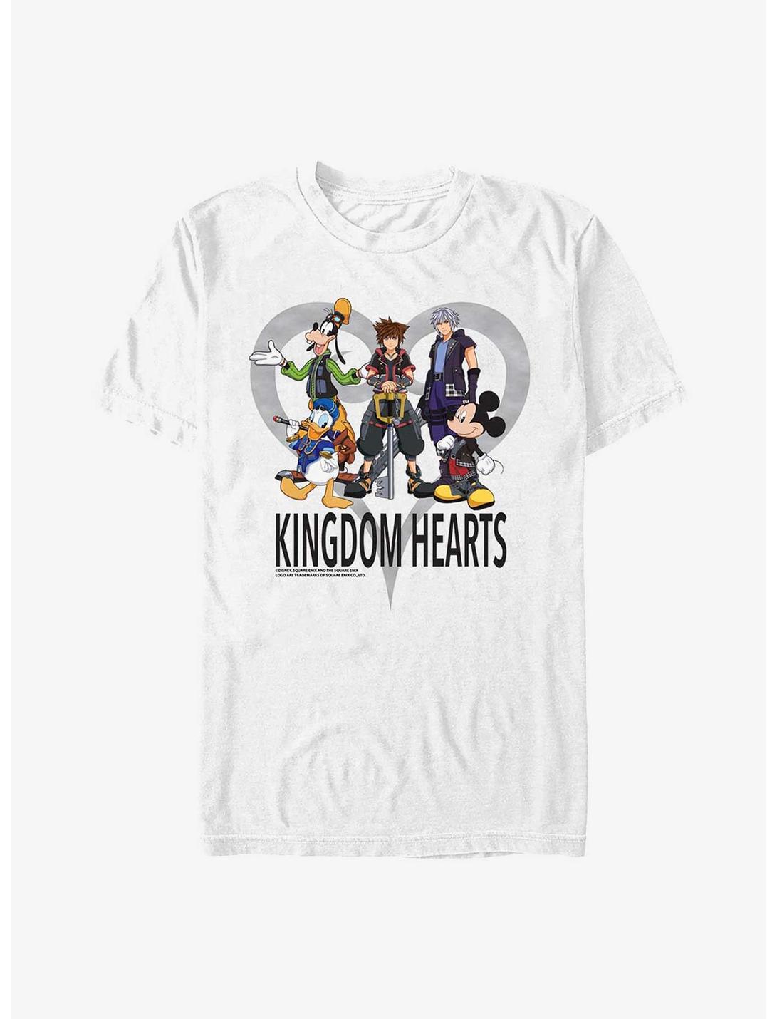 Disney Kingdom Hearts Heart Background T-Shirt, WHITE, hi-res