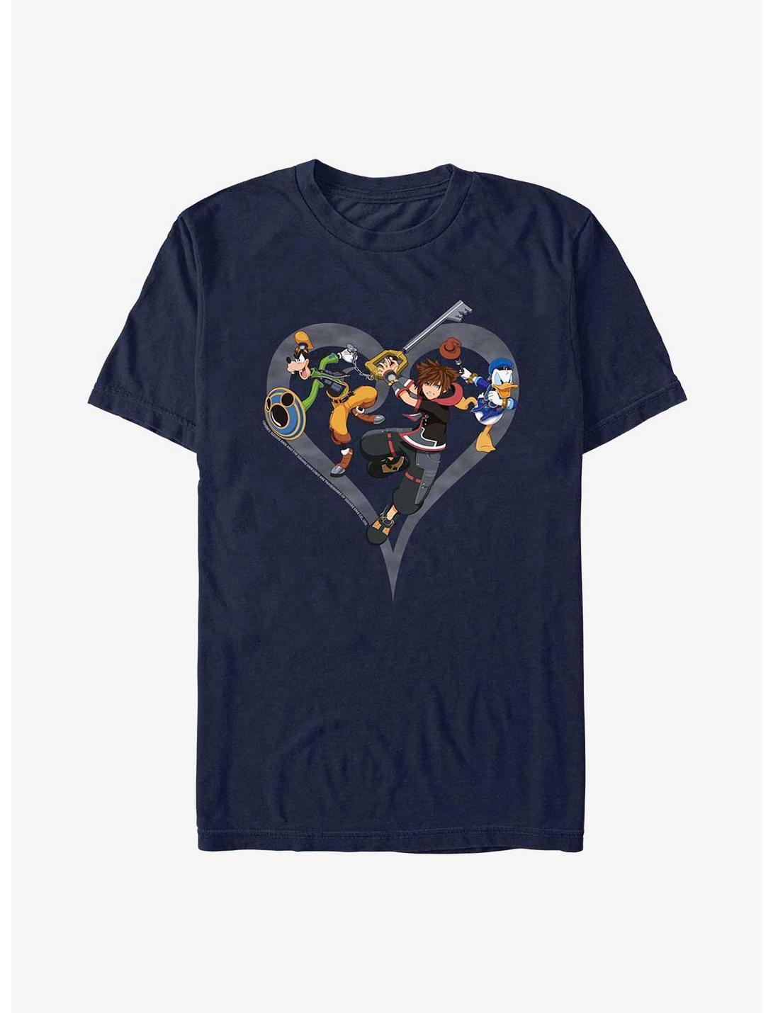 Disney Kingdom Hearts Sora Goofy Donald Attack T-Shirt, NAVY, hi-res