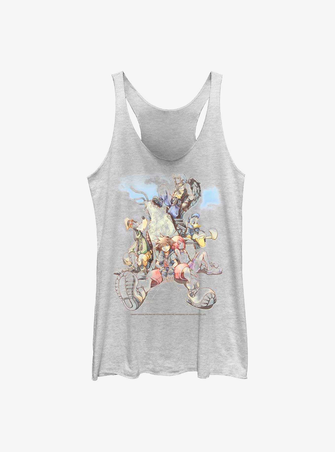 Disney Kingdom Hearts Group In The Clouds Womens Tank Top, , hi-res