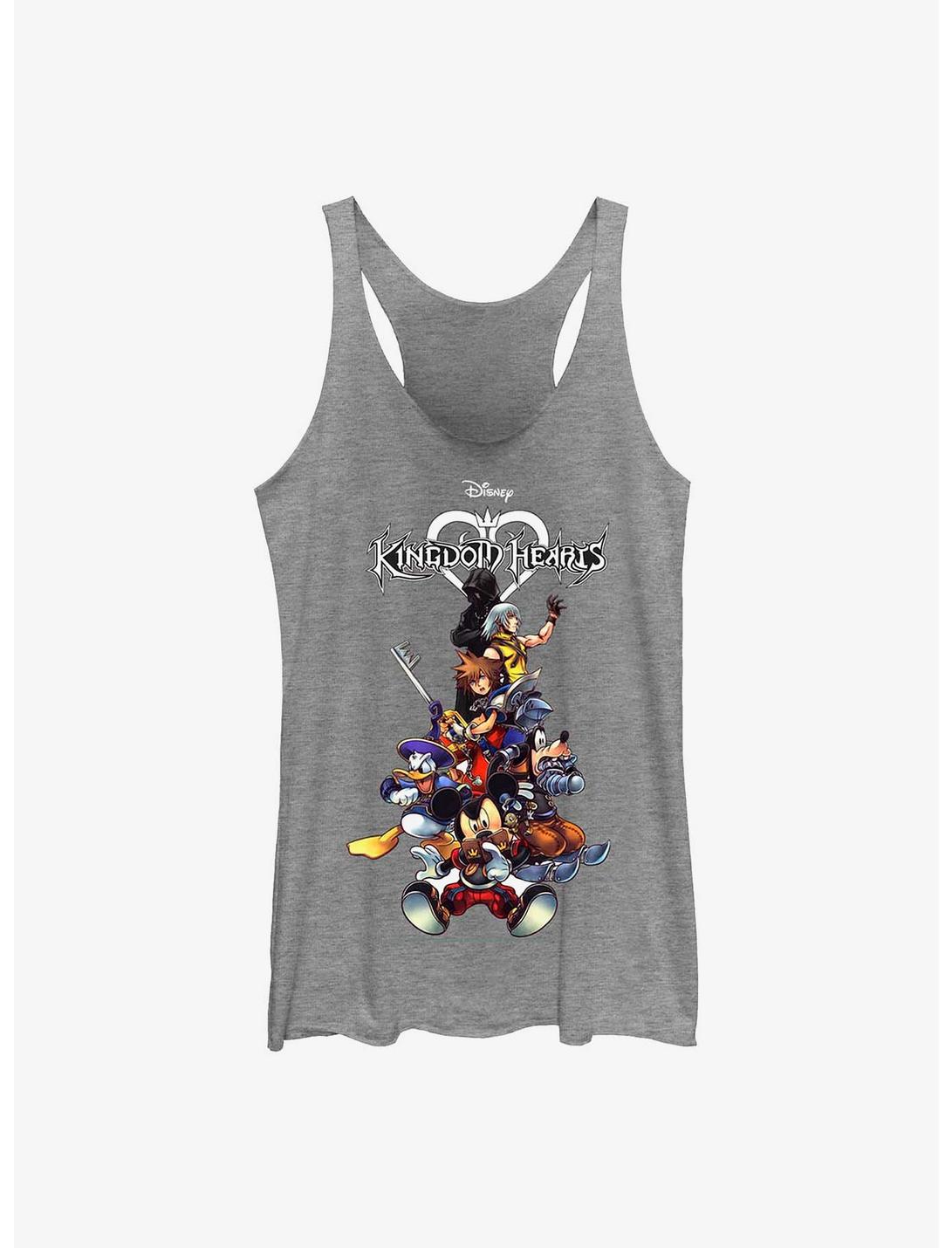 Disney Kingdom Hearts Group With Logo Womens Tank Top, GRAY HTR, hi-res