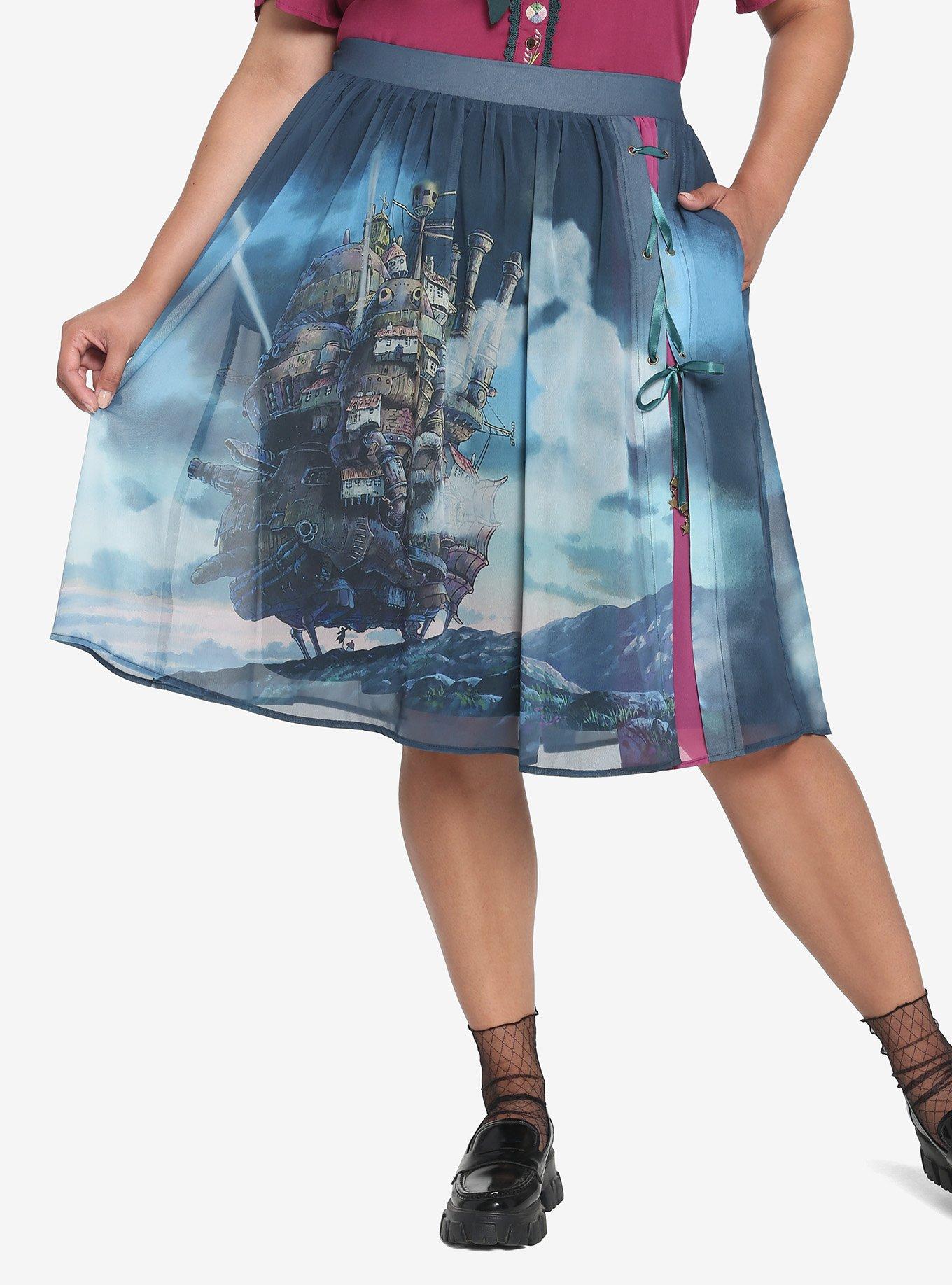 Her Universe Studio Ghibli Howl's Moving Castle Lace-Up Castle Skirt Plus Size