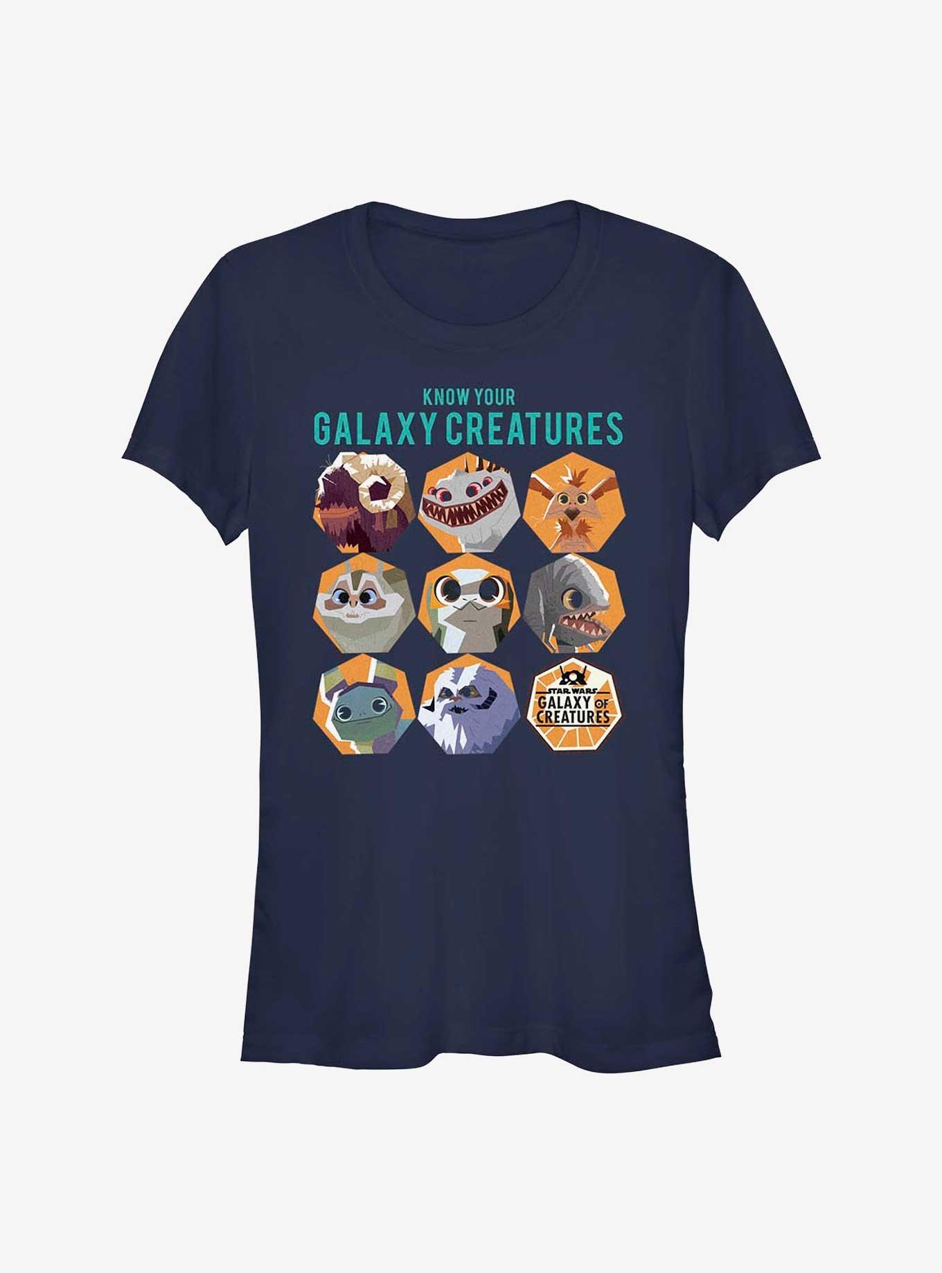 Star Wars: Galaxy Of Creatures Creature Chart Girls T-Shirt, NAVY, hi-res