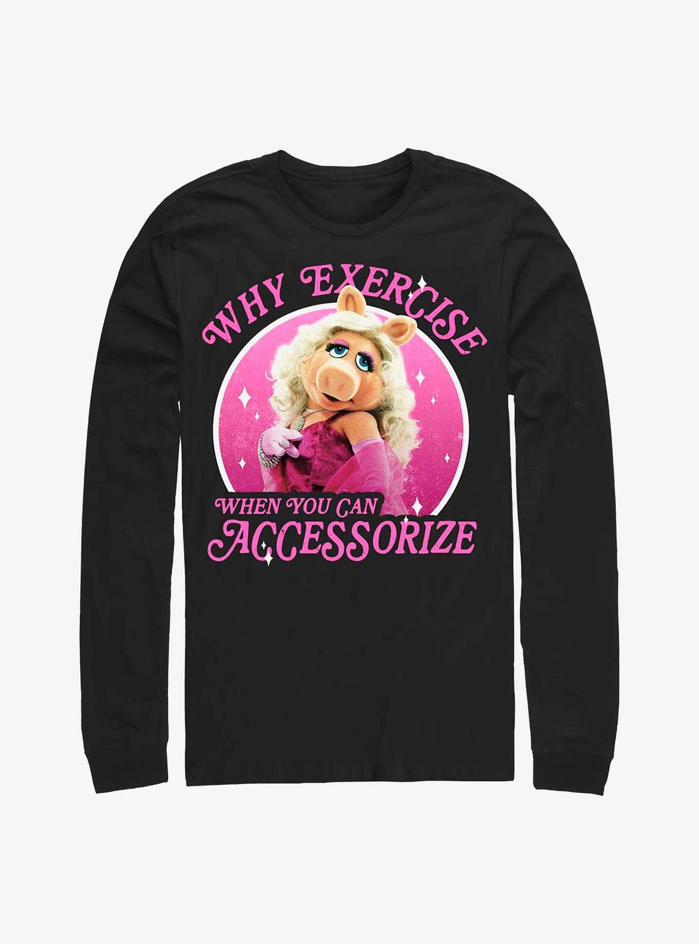 Disney The Muppets Accessorized Piggy Long Sleeve T-Shirt, BLACK, hi-res