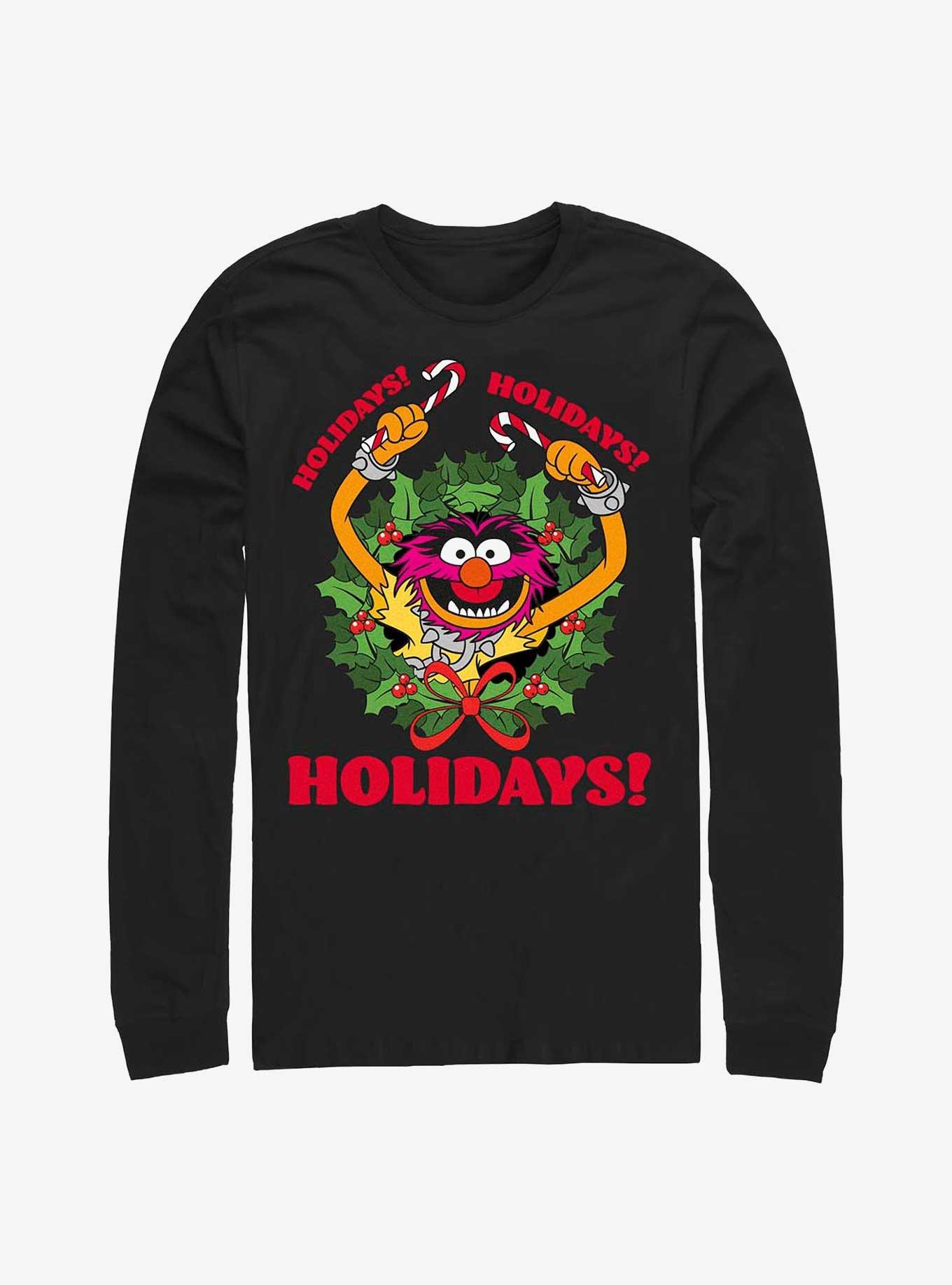 Disney The Muppets Animal Holiday Long Sleeve T-Shirt, BLACK, hi-res