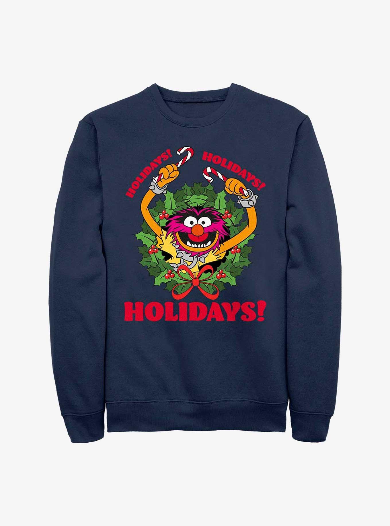 Disney The Muppets Animal Holiday Sweatshirt, NAVY, hi-res