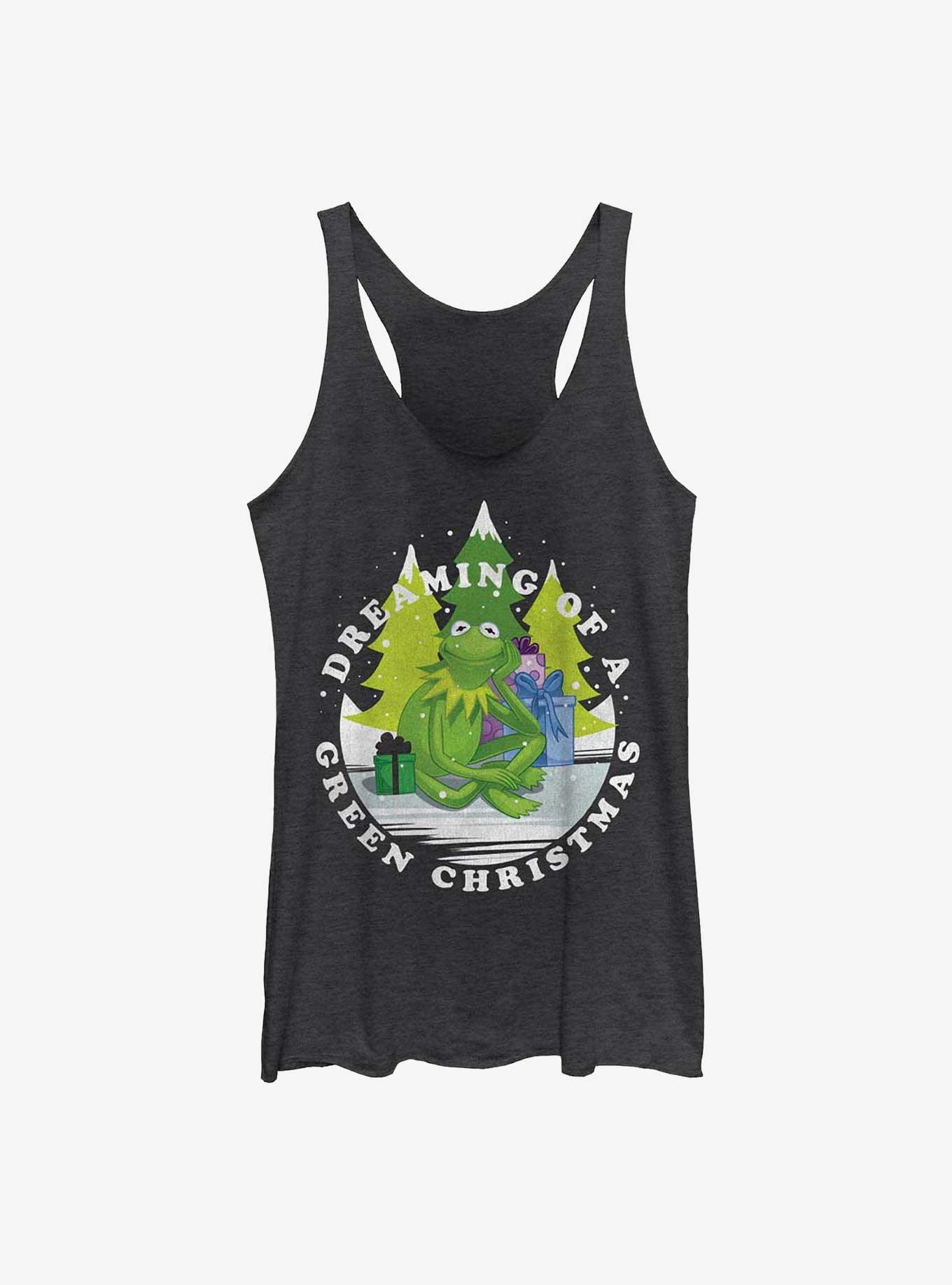 Disney The Muppets Green Christmas Girls Tank, BLK HTR, hi-res