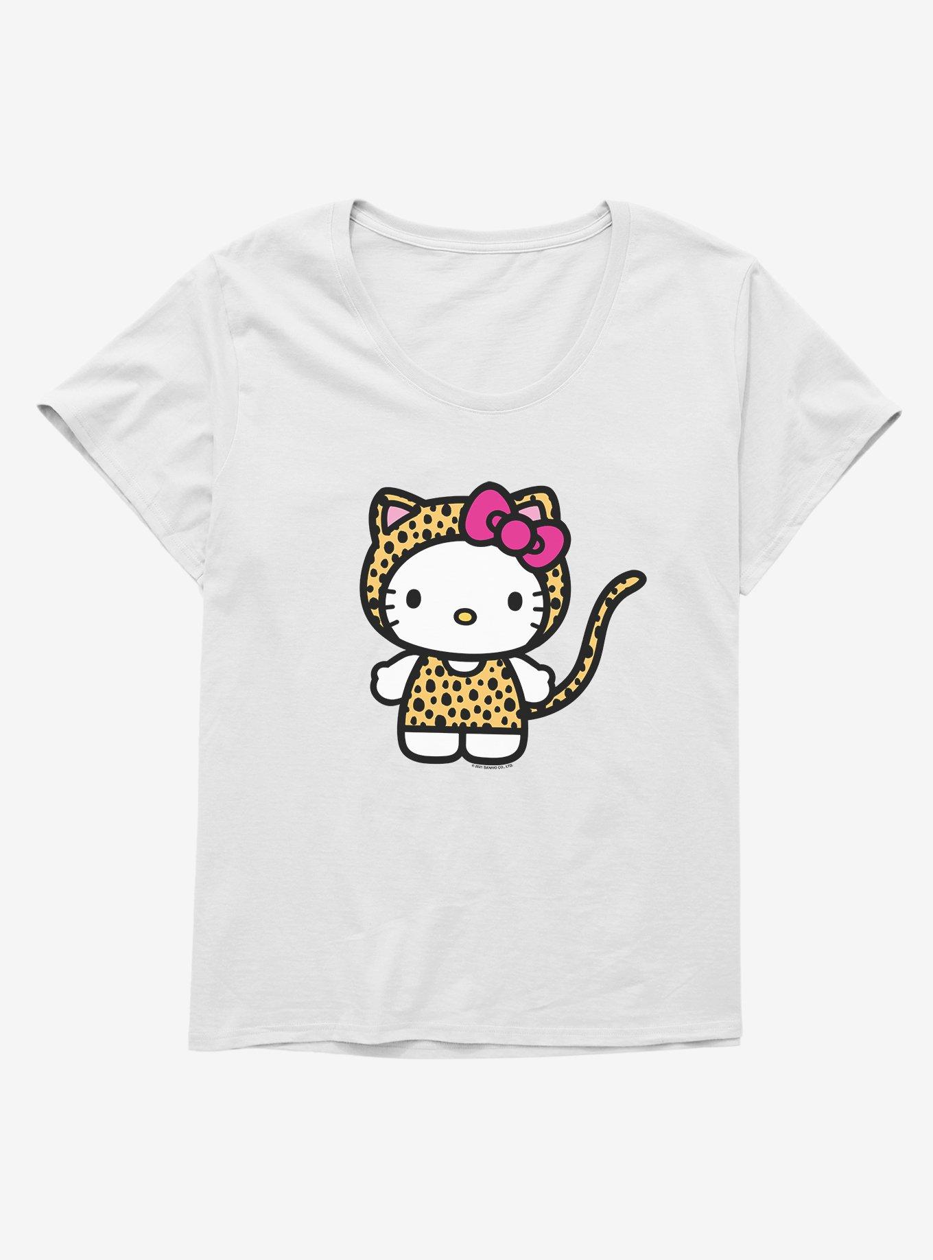 Hello Kitty Jungle Paradise Cheetah Kitty Girls T-Shirt Plus Size, WHITE, hi-res