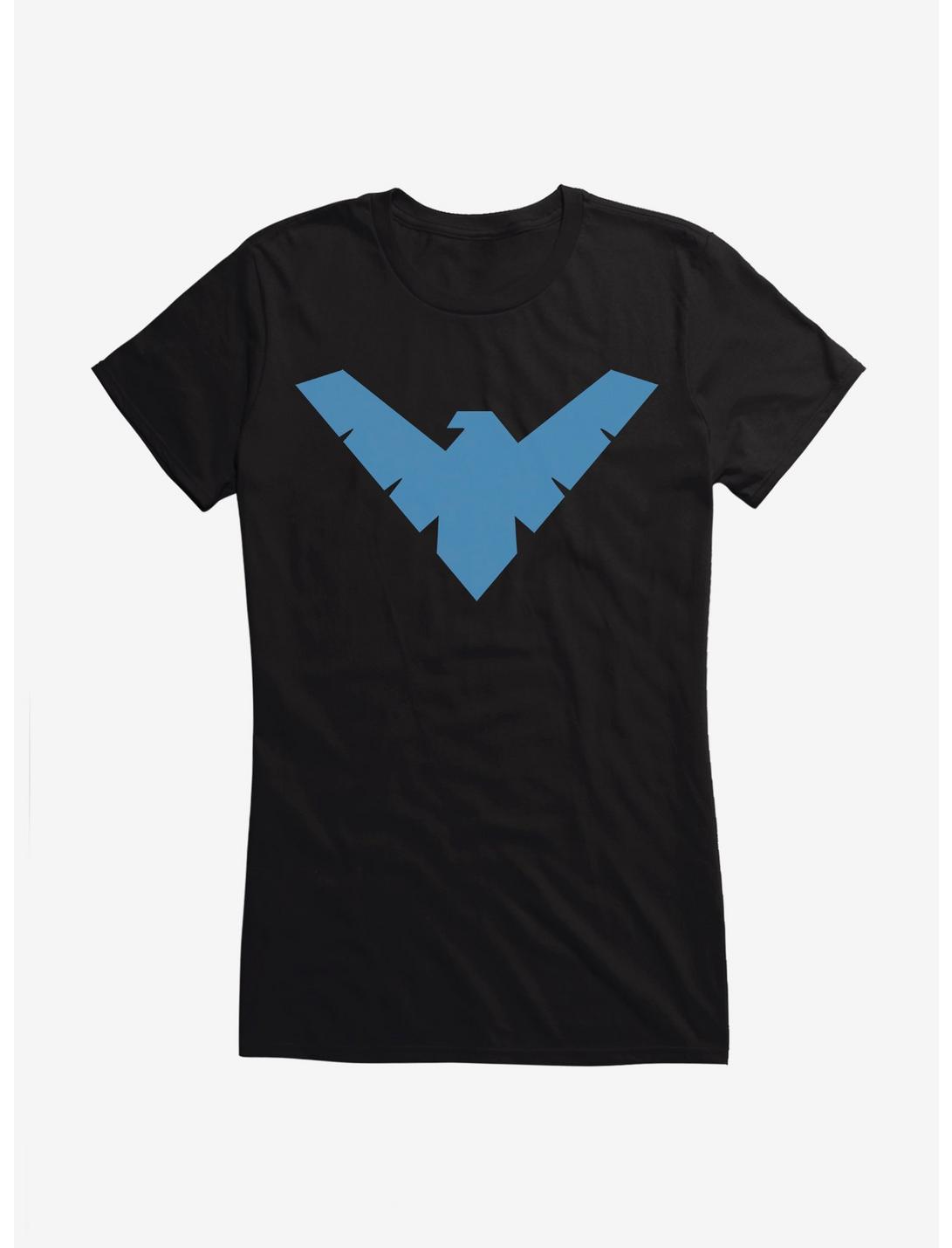 DC Comics Batman Nightwing Logo Girls T-Shirt, BLACK, hi-res