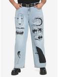 Her Universe Studio Ghibli Spirited Away Icons Wide Leg Denim Pants Plus Size, MULTI, hi-res