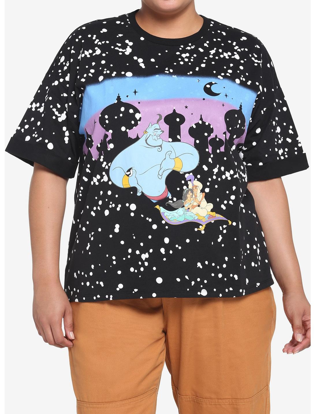 Her Universe Disney Aladdin Carpet Night Sky Boyfriend Fit T-Shirt Plus Size, MULTI, hi-res