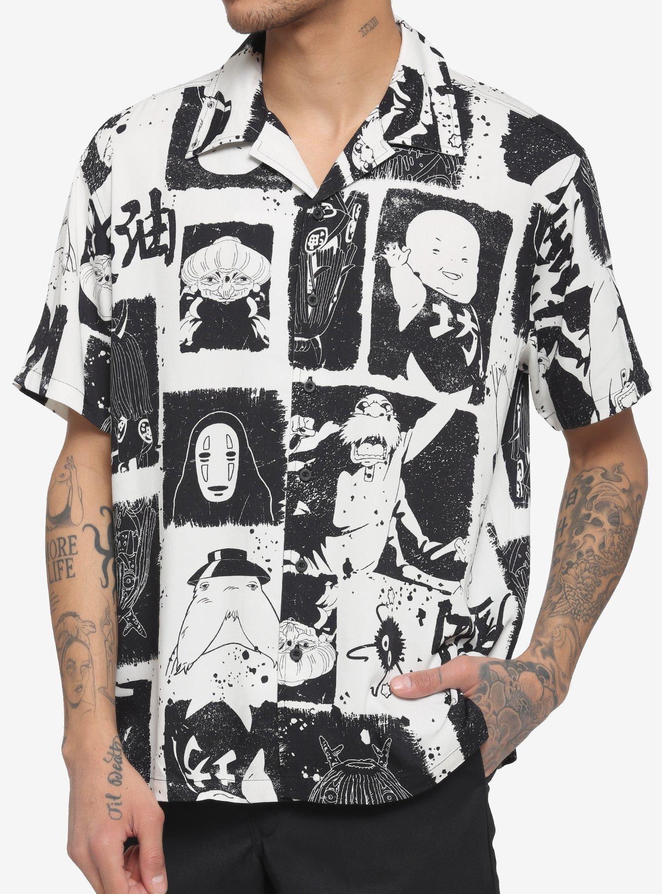 Studio Ghibli Spirited Away Stencil Woven Button-Up, MULTI, hi-res