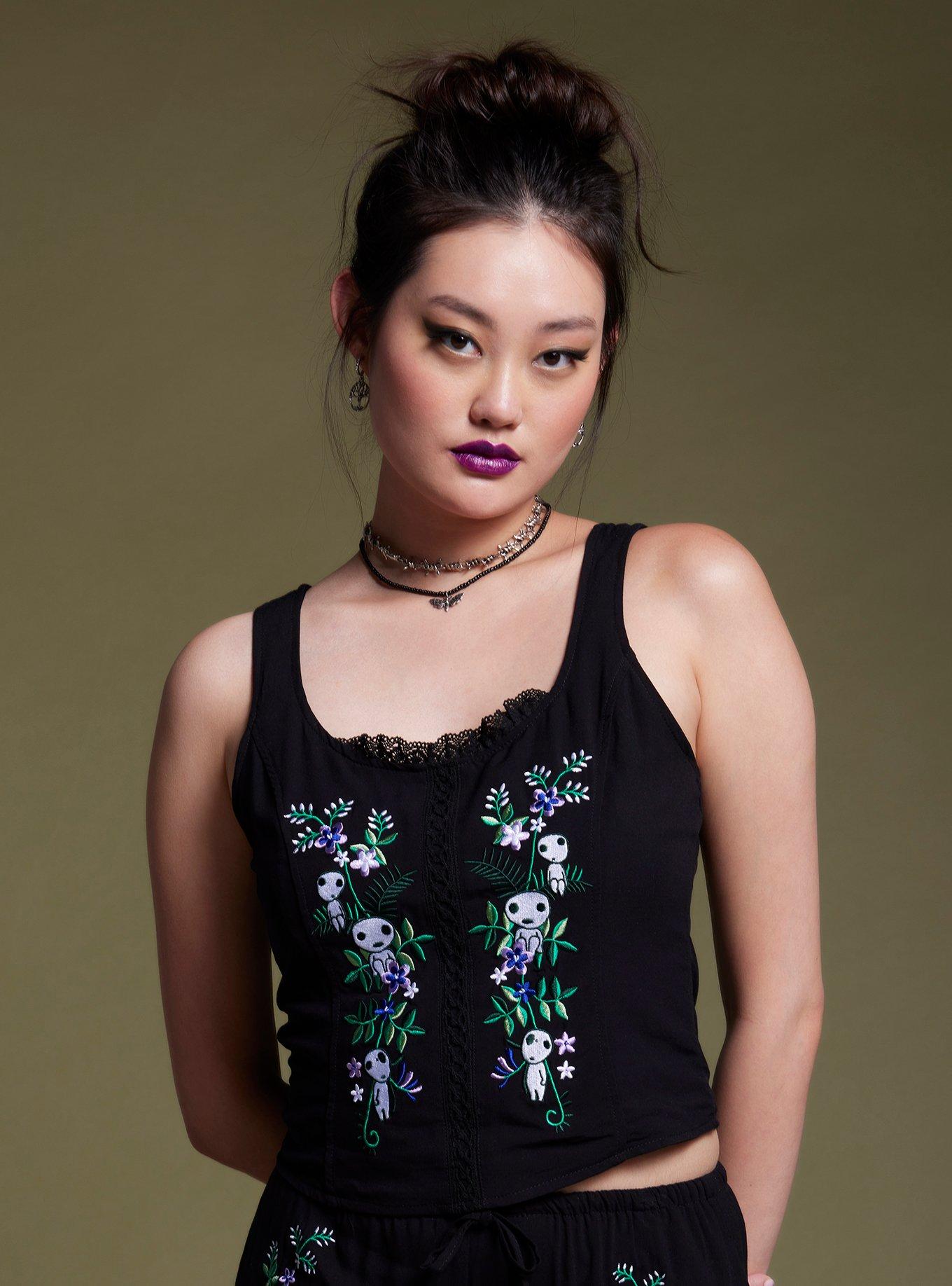Her Universe Studio Ghibli Princess Mononoke Forest Spirit Embroidered Lace Girls Tank Top, MULTI, hi-res