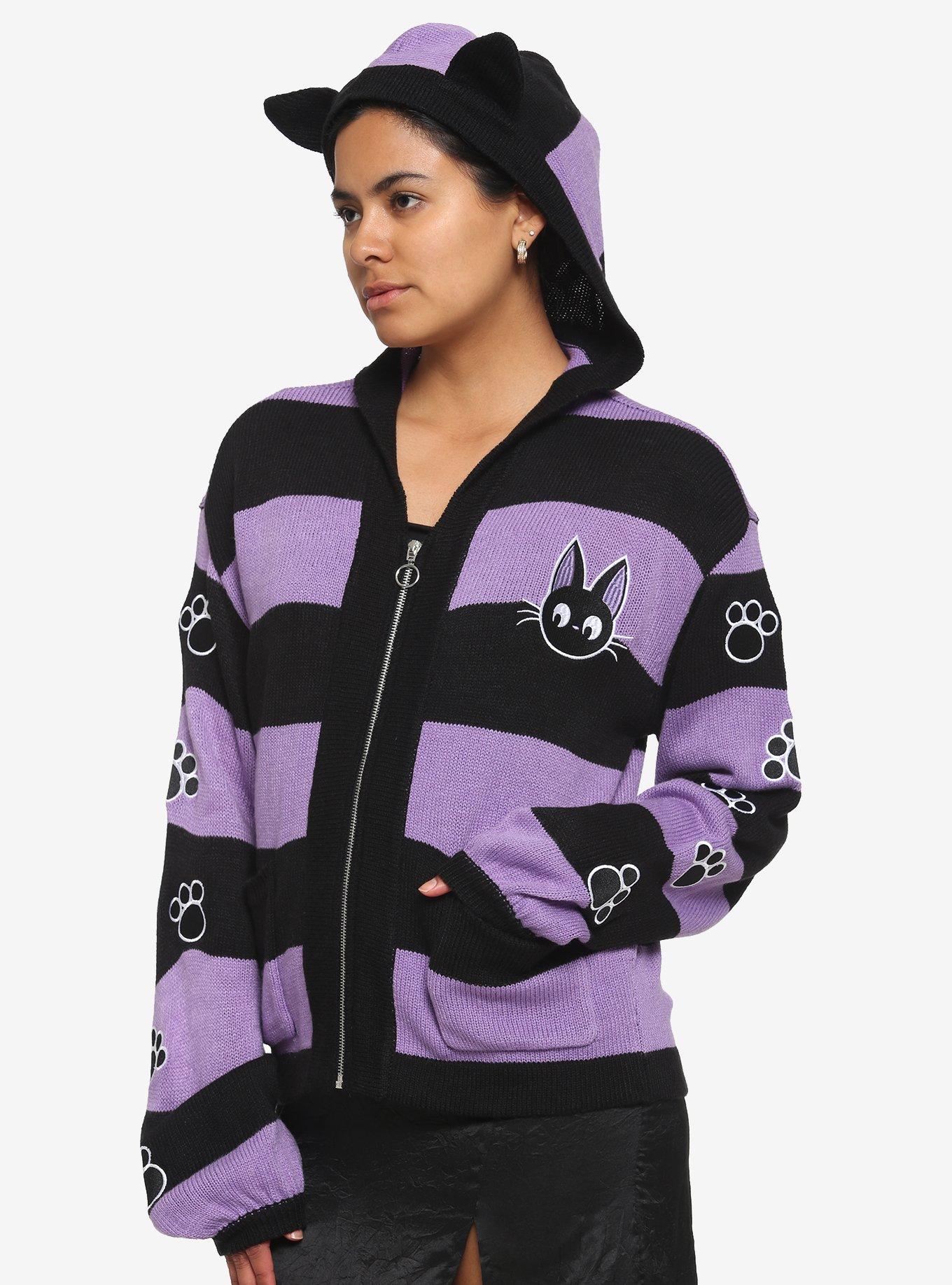 Studio Ghibli Kiki's Delivery Service Jiji Stripe Skimmer Girls Hooded