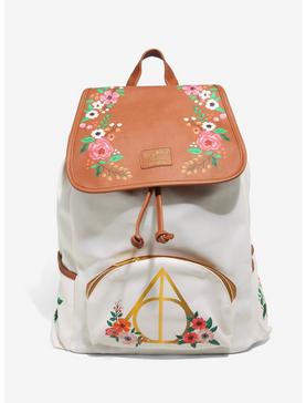 Loungefly Harry Potter Floral Deathly Hallows Slouch Backpack, , hi-res