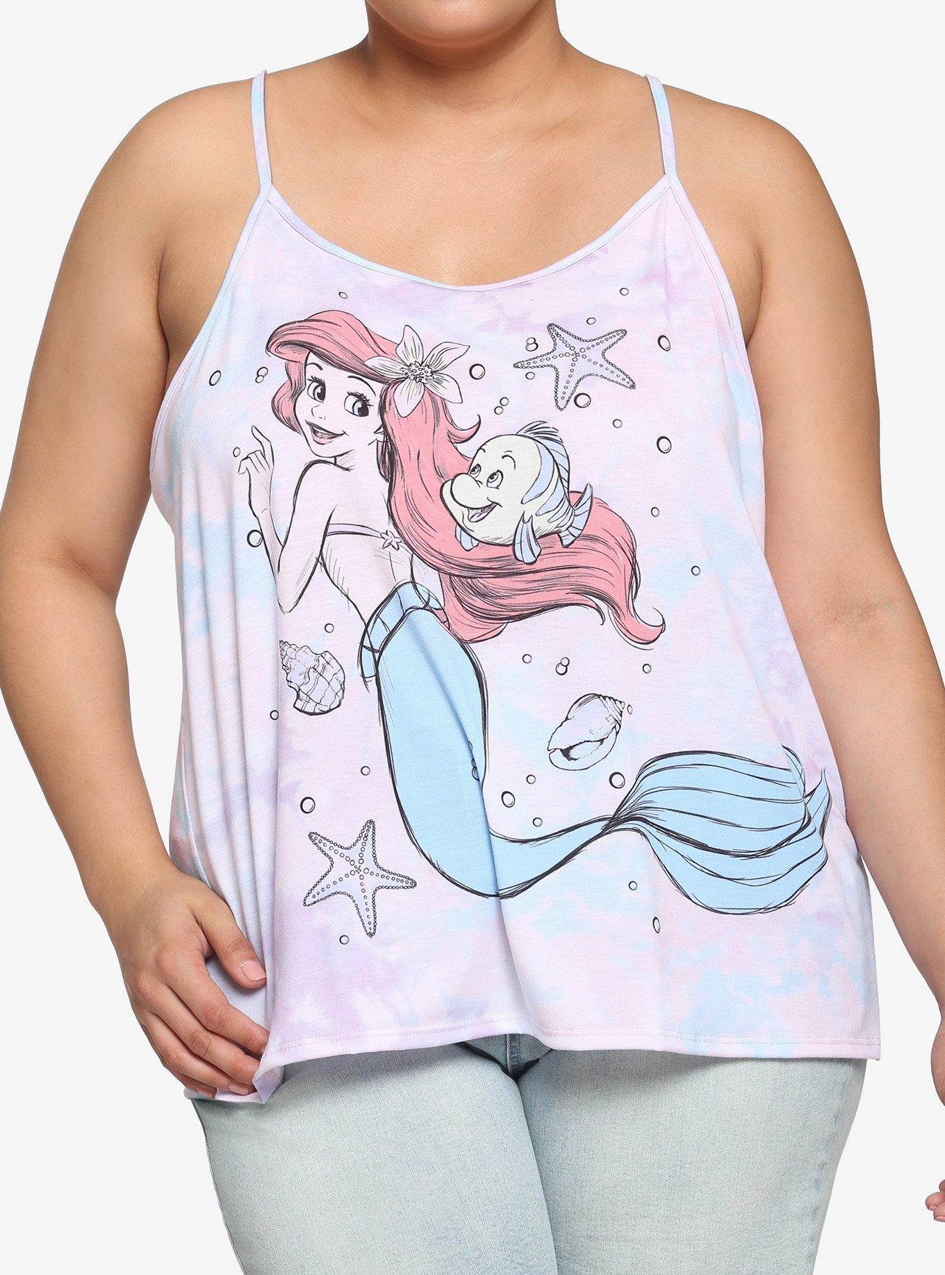 Disney The Little Mermaid Pastel Watercolor Cami Plus Size, MULTI TIE DYE, hi-res