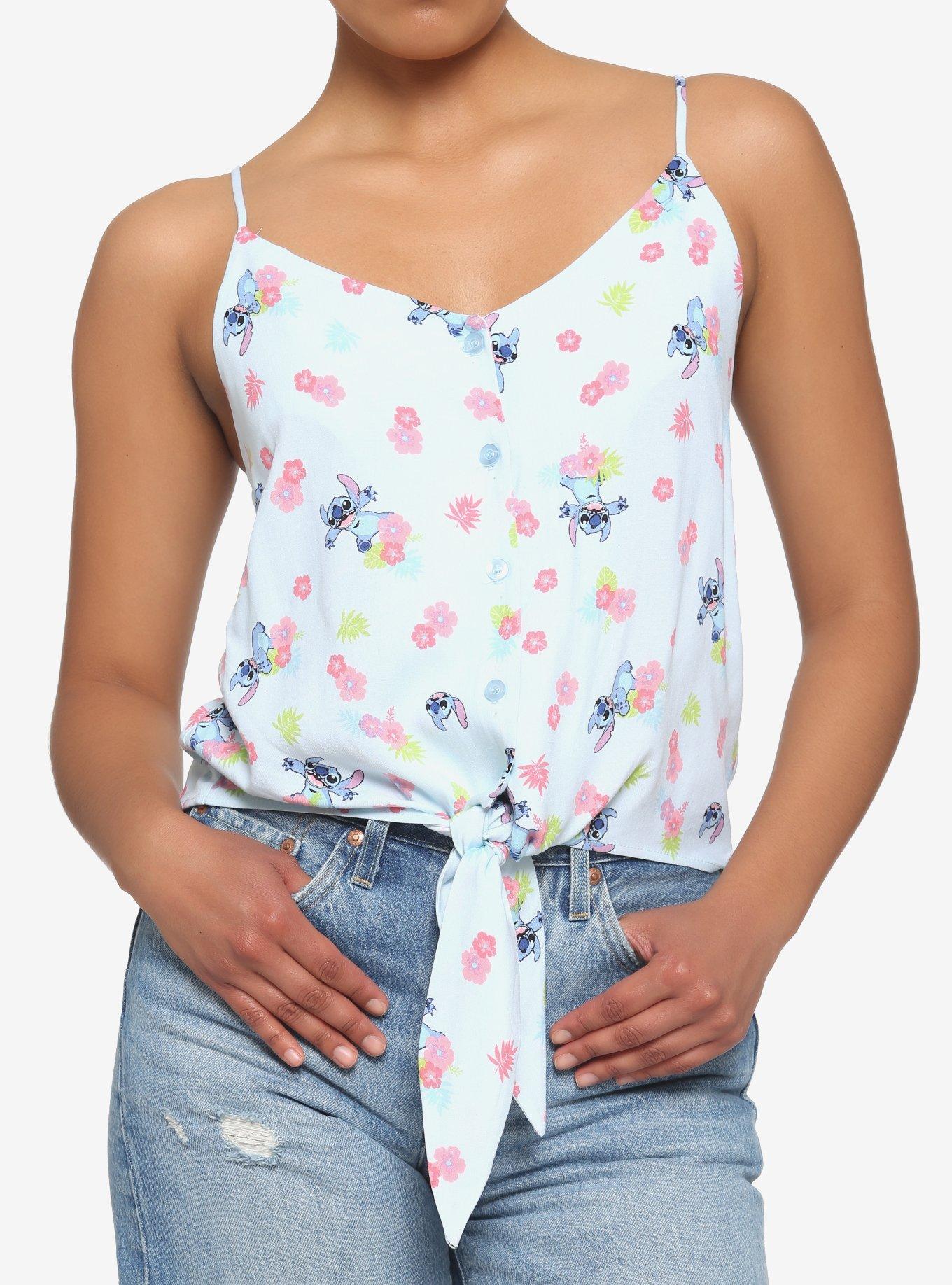 Disney Lilo & Stitch Floral Skimmer Tie-Front Cami, MULTI, hi-res