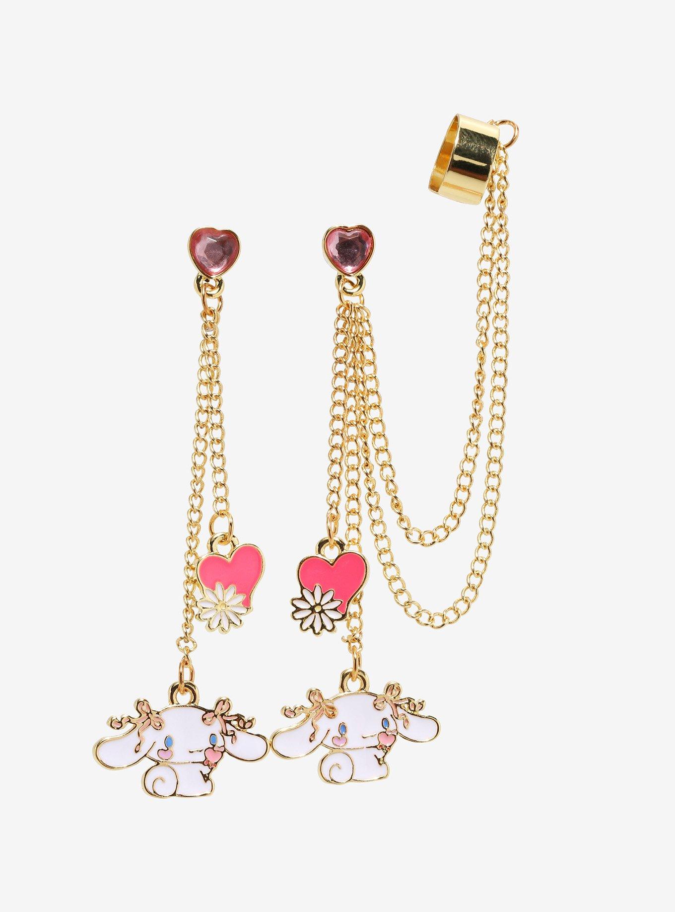 Hello Kitty Bling Drop Earrings, Hot Topic