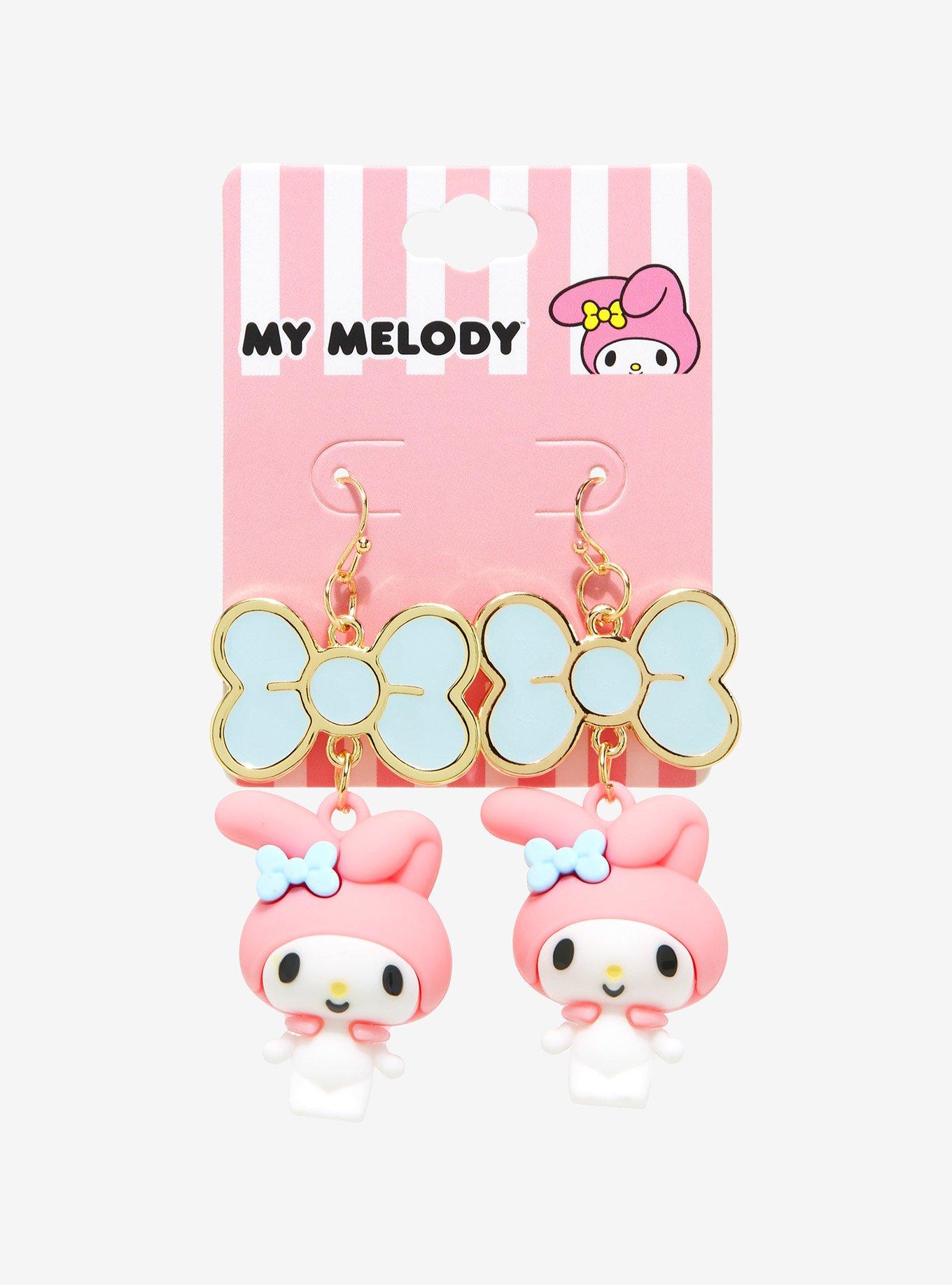 My Melody Bow 3D Drop Earrings Hot Topic
