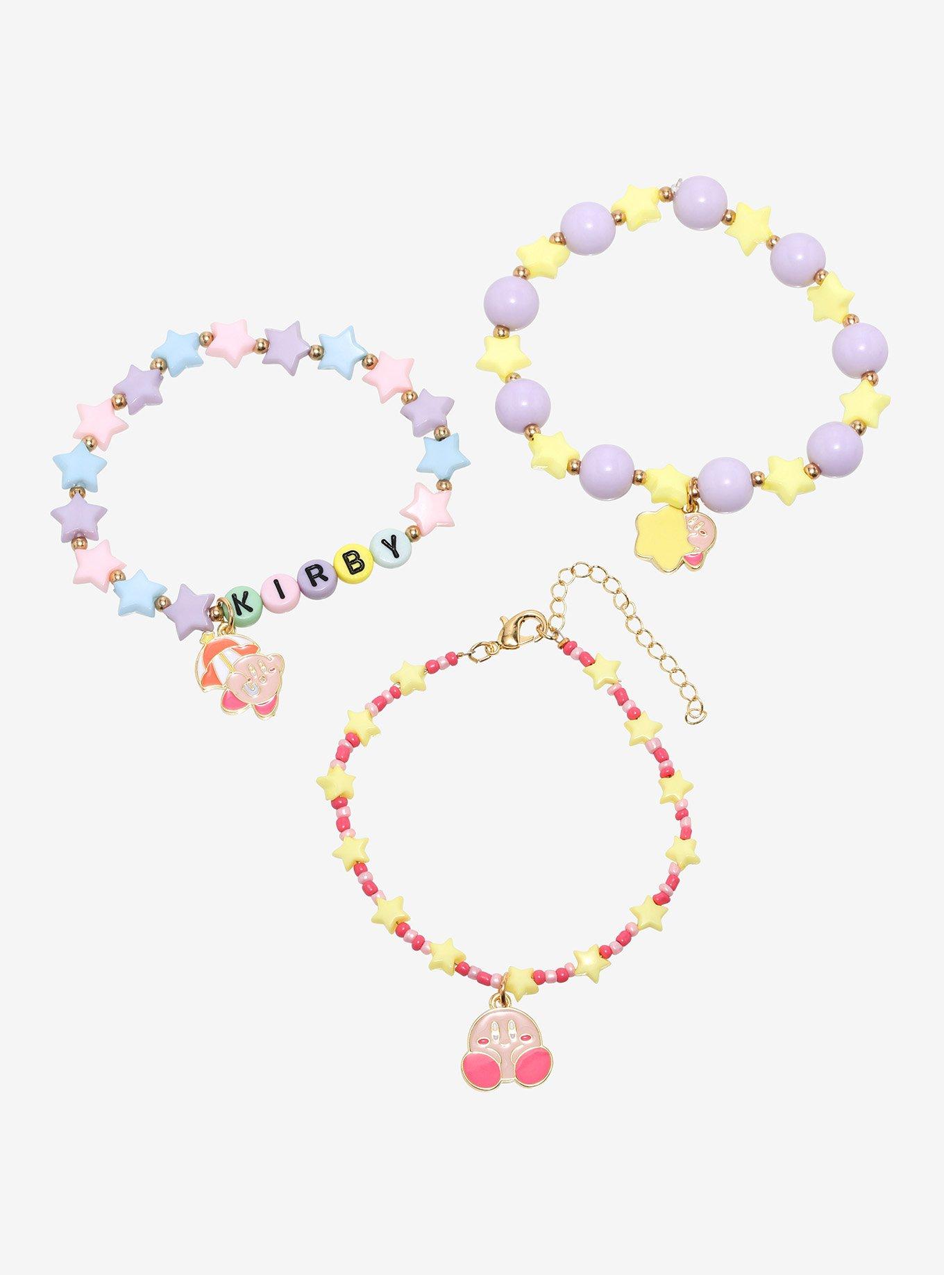 Kirby Pastel Star Bead Bracelet Set, , hi-res