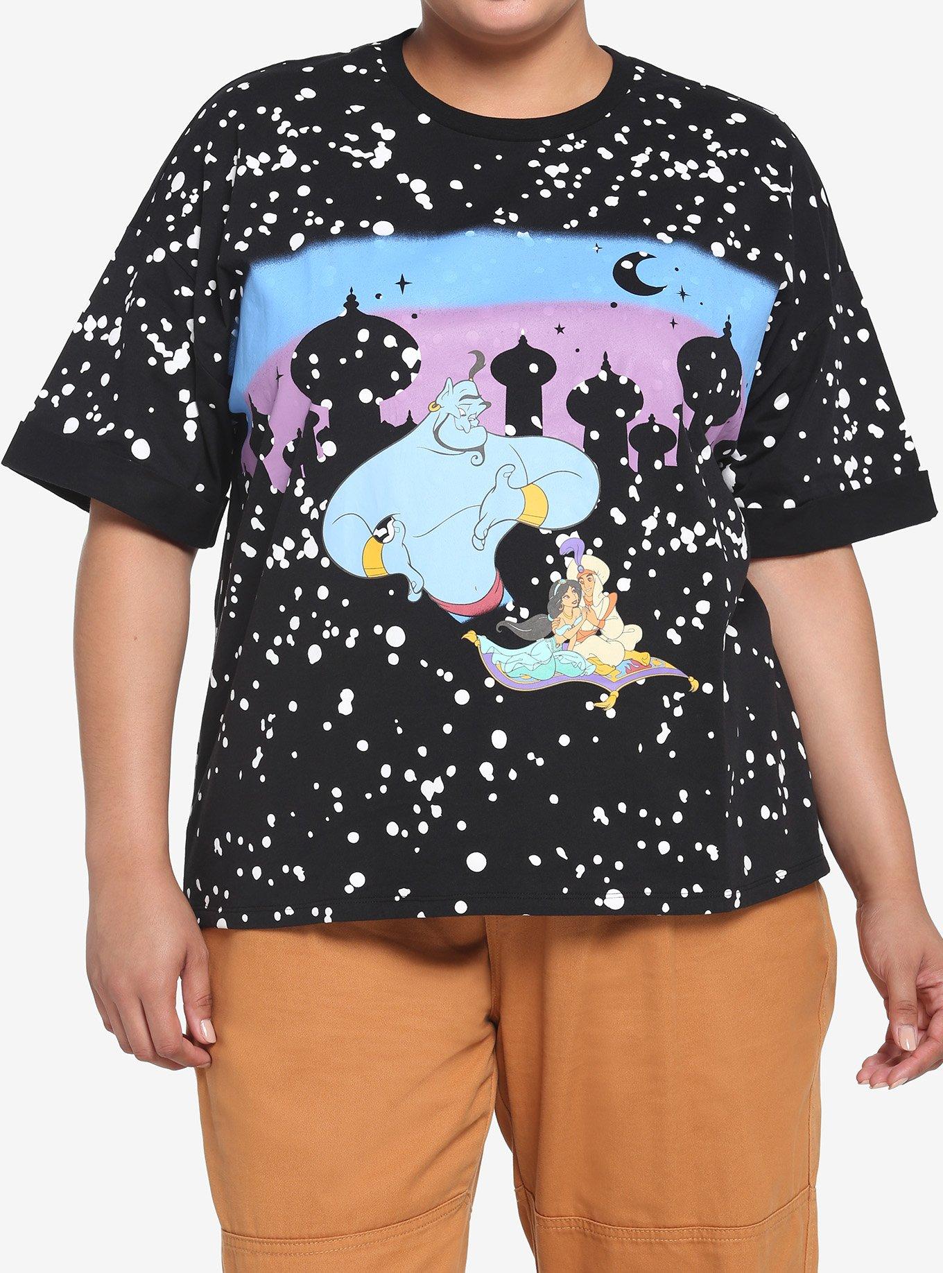 Her Universe Disney Aladdin Carpet Night Sky Boyfriend Fit Girls T-Shirt Plus Size, MULTI, hi-res