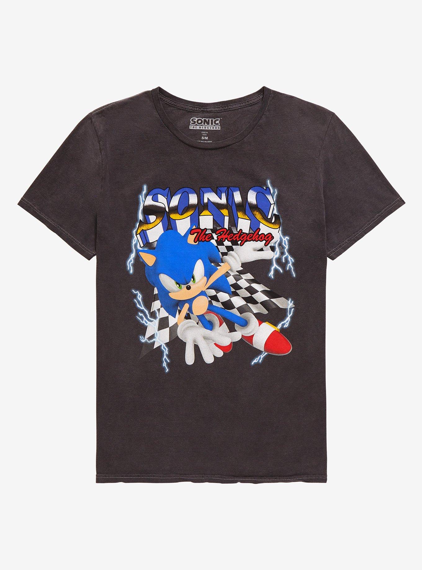Sonic the Hedgehog Sonic Racing T-Shirt - BoxLunch Exclusive, BLACK, hi-res