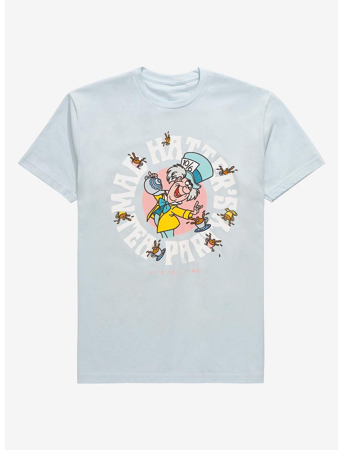 Disney Alice in Wonderland Mad Hatter Circle Portrait T-Shirt - BoxLunch Exclusive , LIGHT BLUE, hi-res