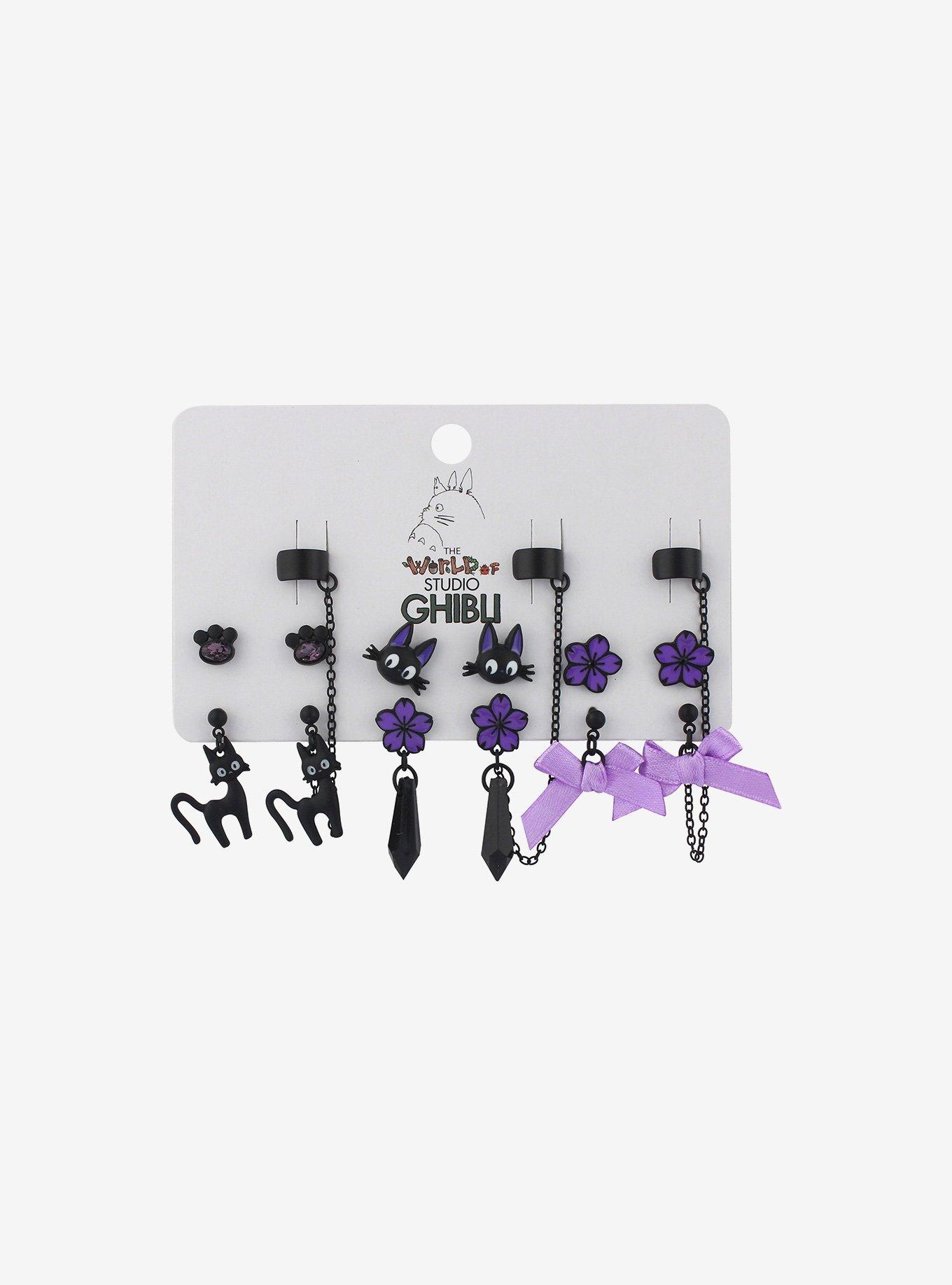 Her Universe Studio Ghibli Kiki's Delivery Service Jiji Floral Cuff Earring Set, , hi-res