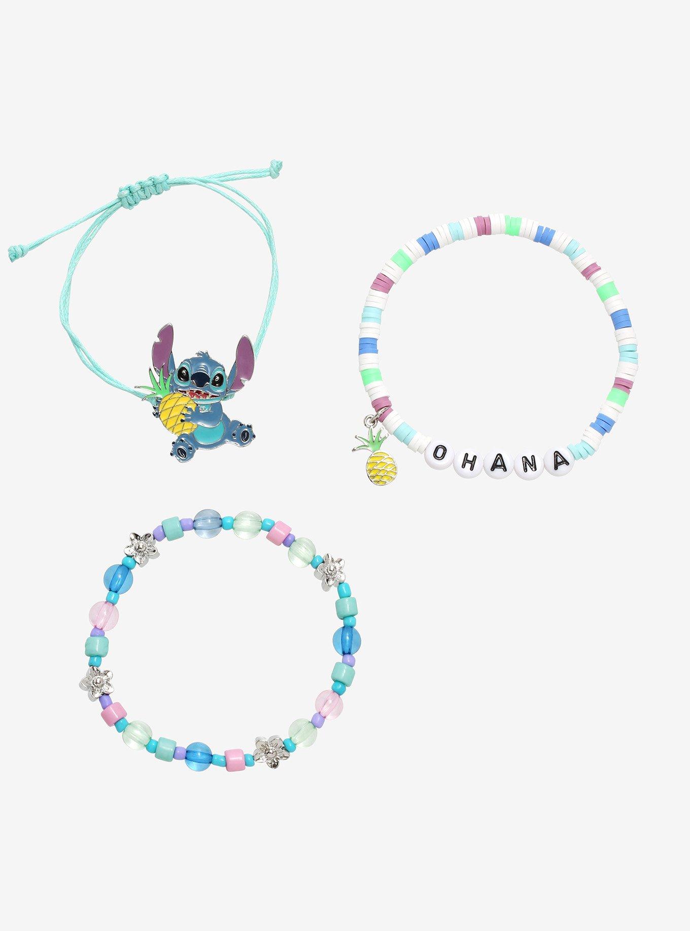 Anime Stitch Charm Bracelet Jewelry - Ohana Means Family Anime Cartoon  Charm Bracelet Gifts for Women Girl