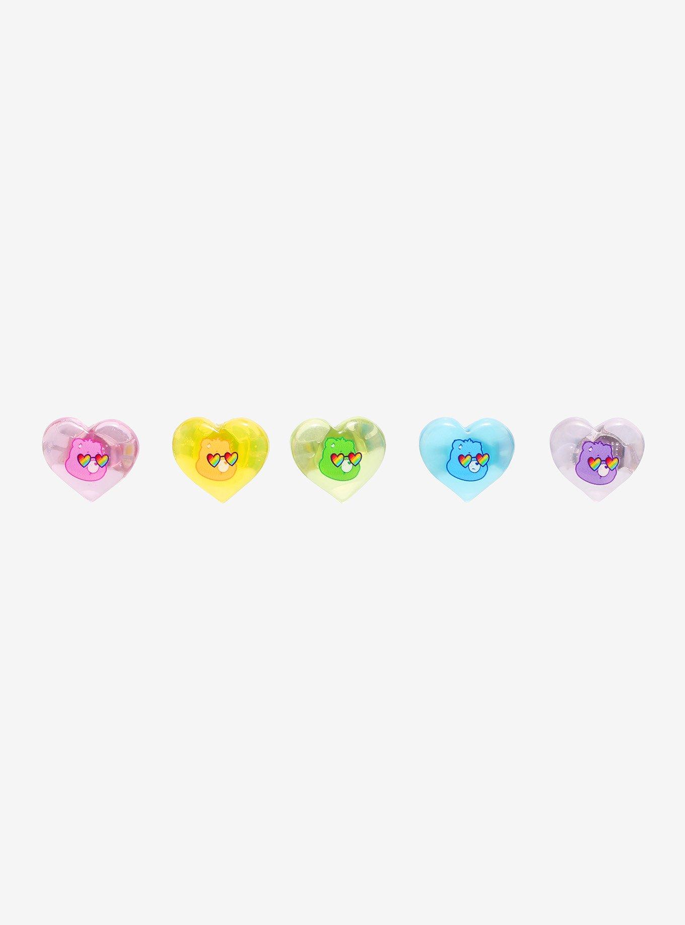 Care Bears Rainbow Heart Charm Ring Set, , hi-res