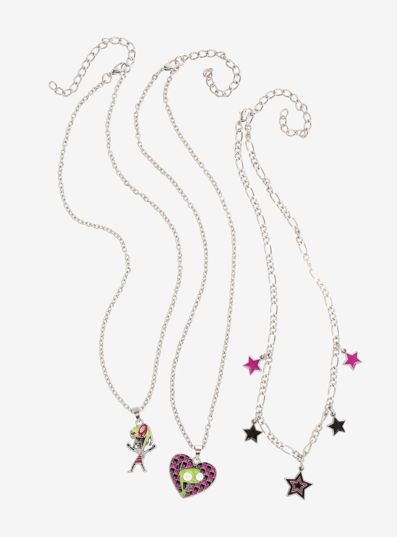 Invader Zim GIR Star Heart Charm Necklace Set, , hi-res