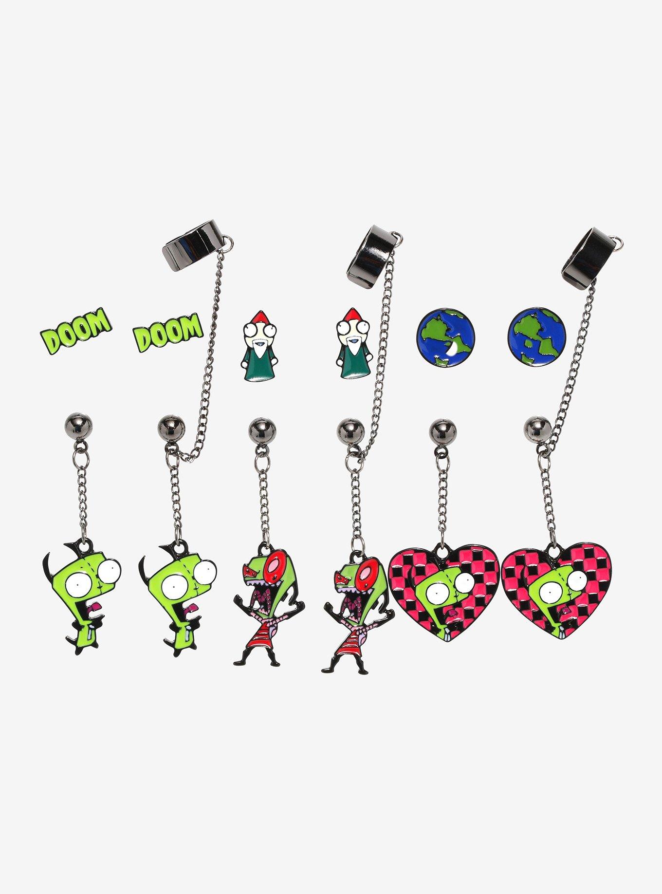 Invader Zim GIR Cuff Earring Set, , hi-res