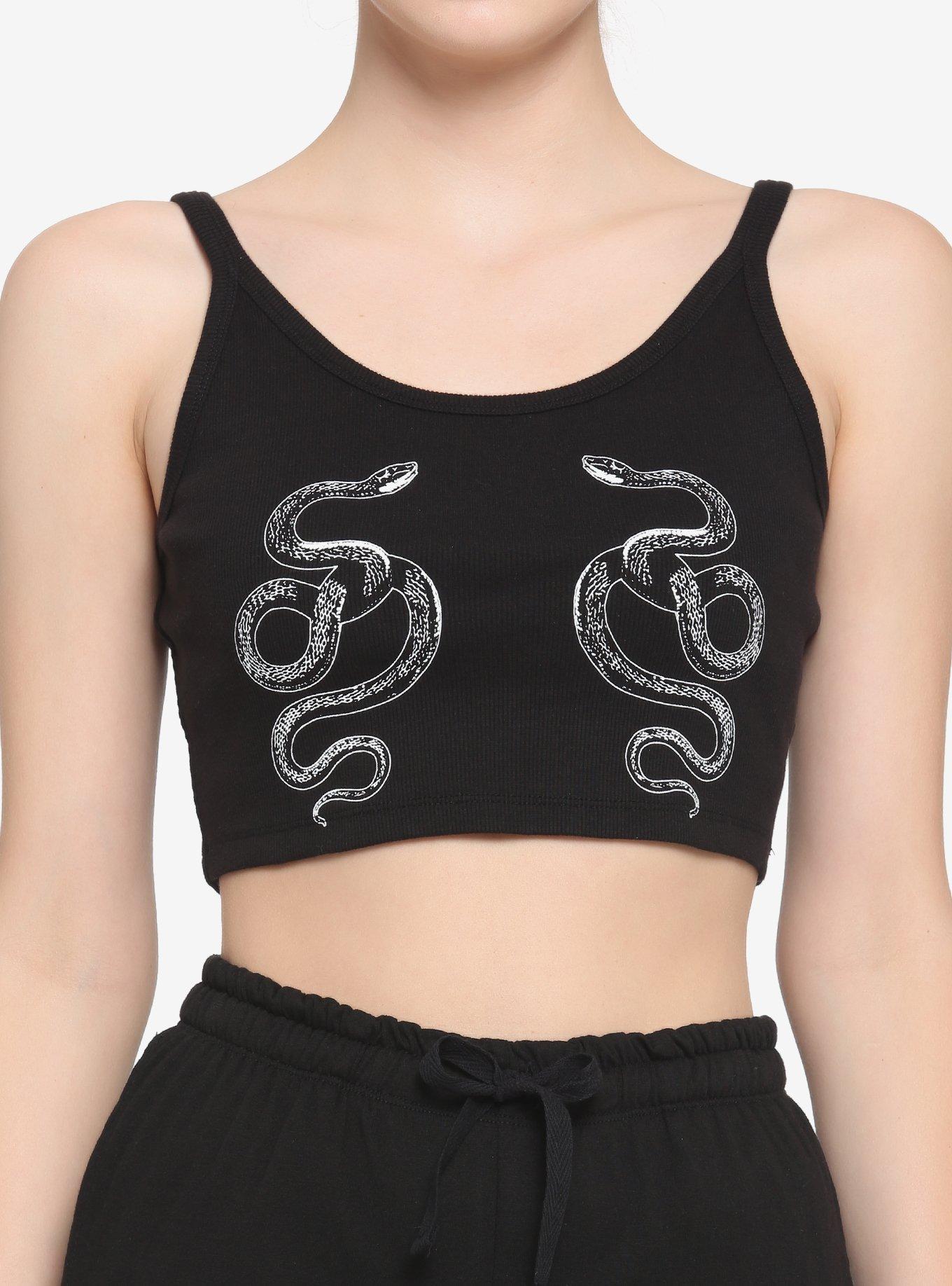 Coiled Snakes Girls Crop Cami, BLACK, hi-res