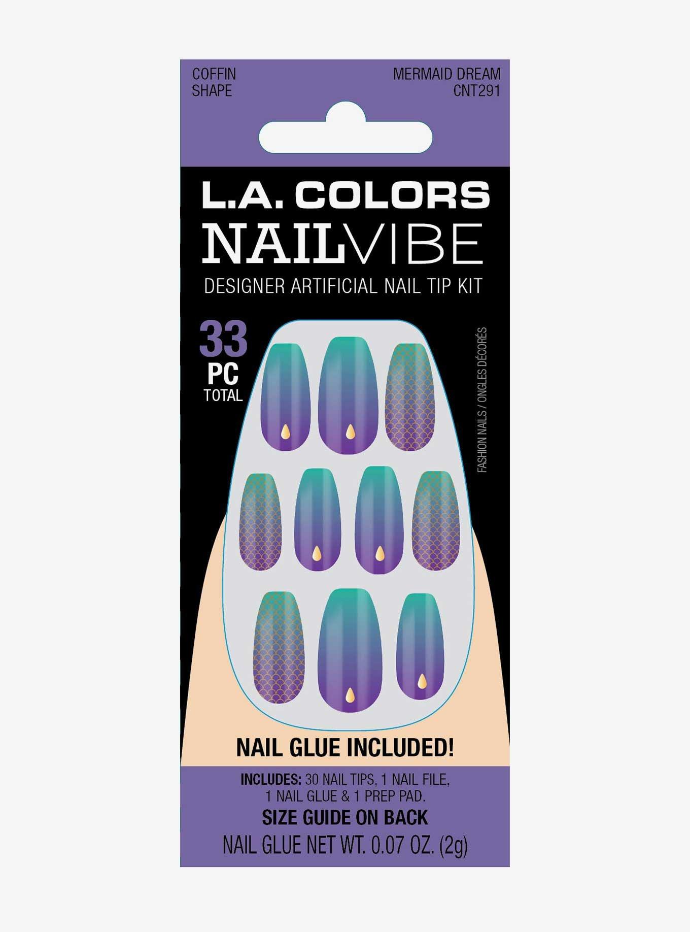 L.A. Colors Nail Vibe Mermaid Dream Faux Nail Set, , hi-res