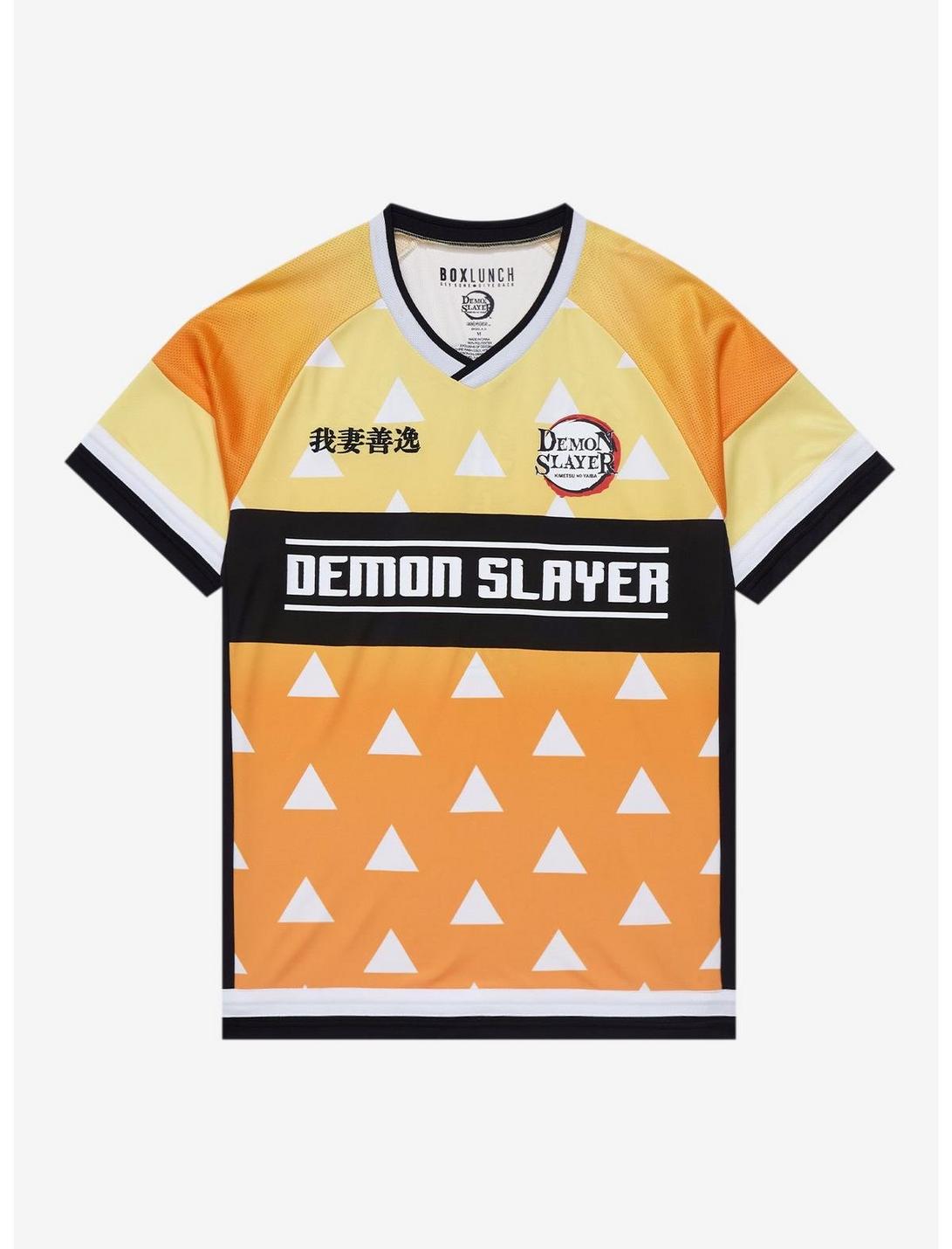Demon Slayer: Kimetsu no Yaiba Zenitsu Soccer Jersey - BoxLunch Exclusive, NAVY, hi-res