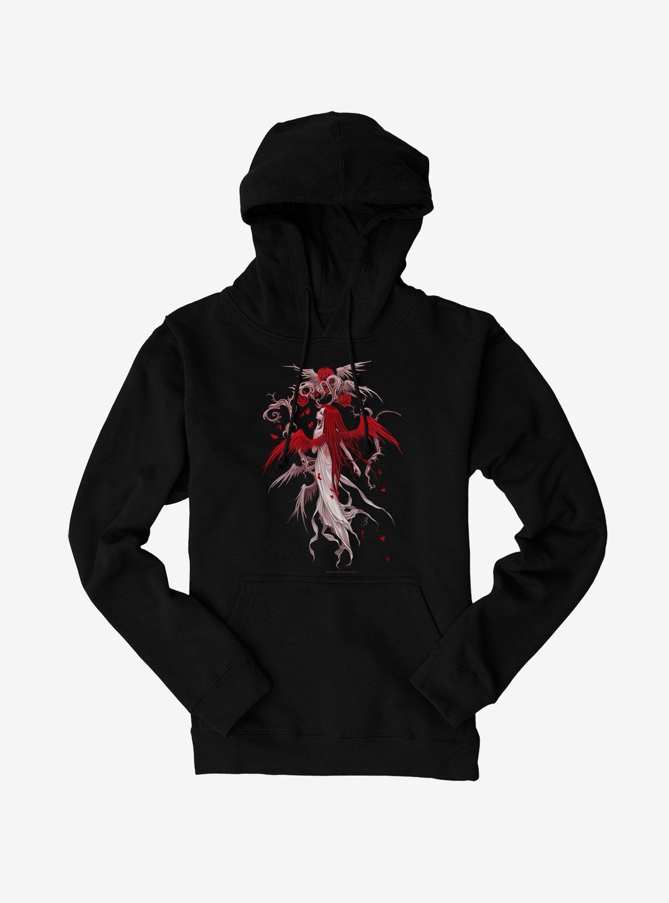 Fairies By Trick Red Rose Fairy Hoodie, BLACK, hi-res