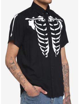 Skeleton Rib Cage Woven Button-Up, , hi-res