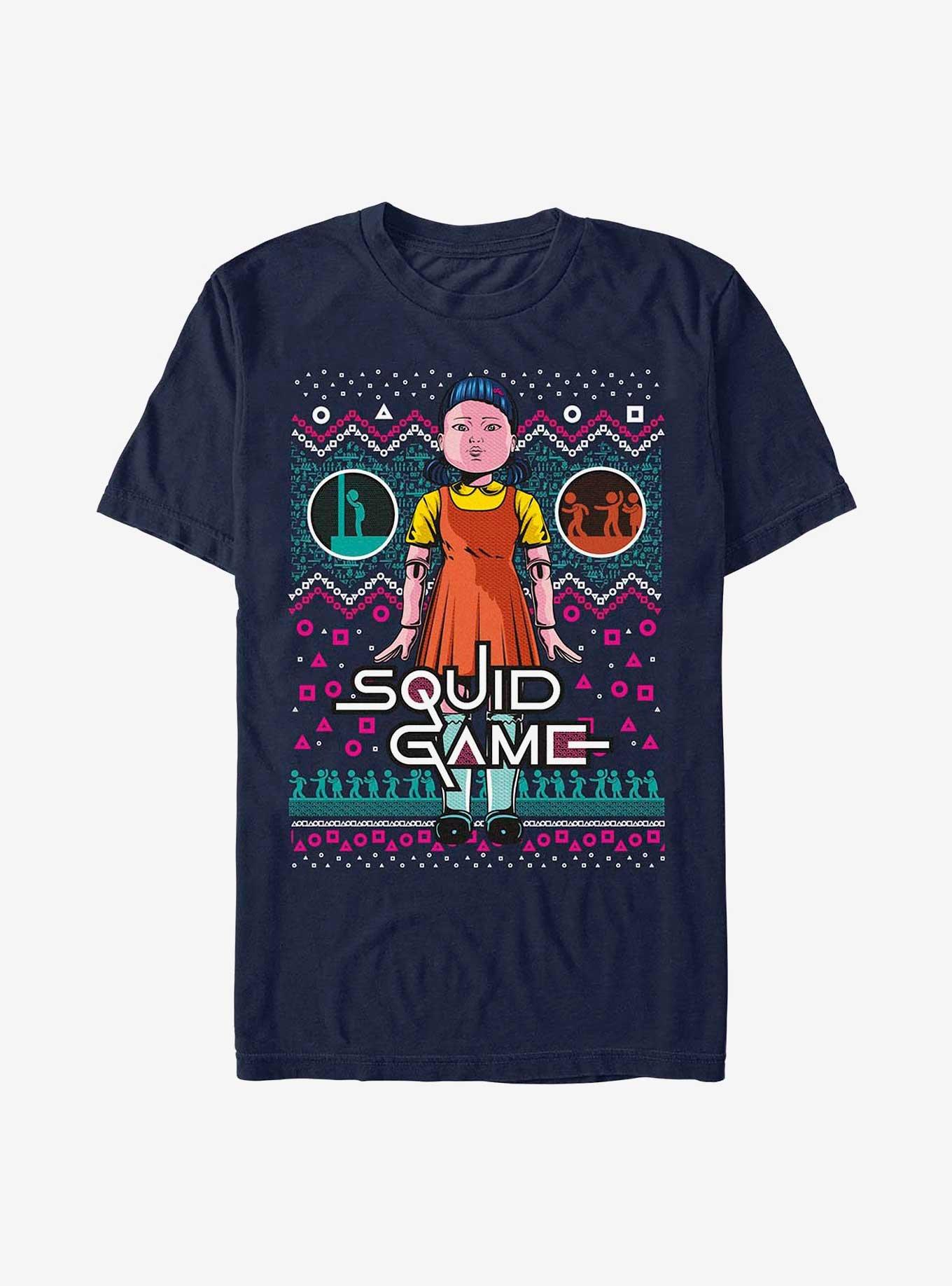 Squid Game Red Light Green T-Shirt, NAVY, hi-res