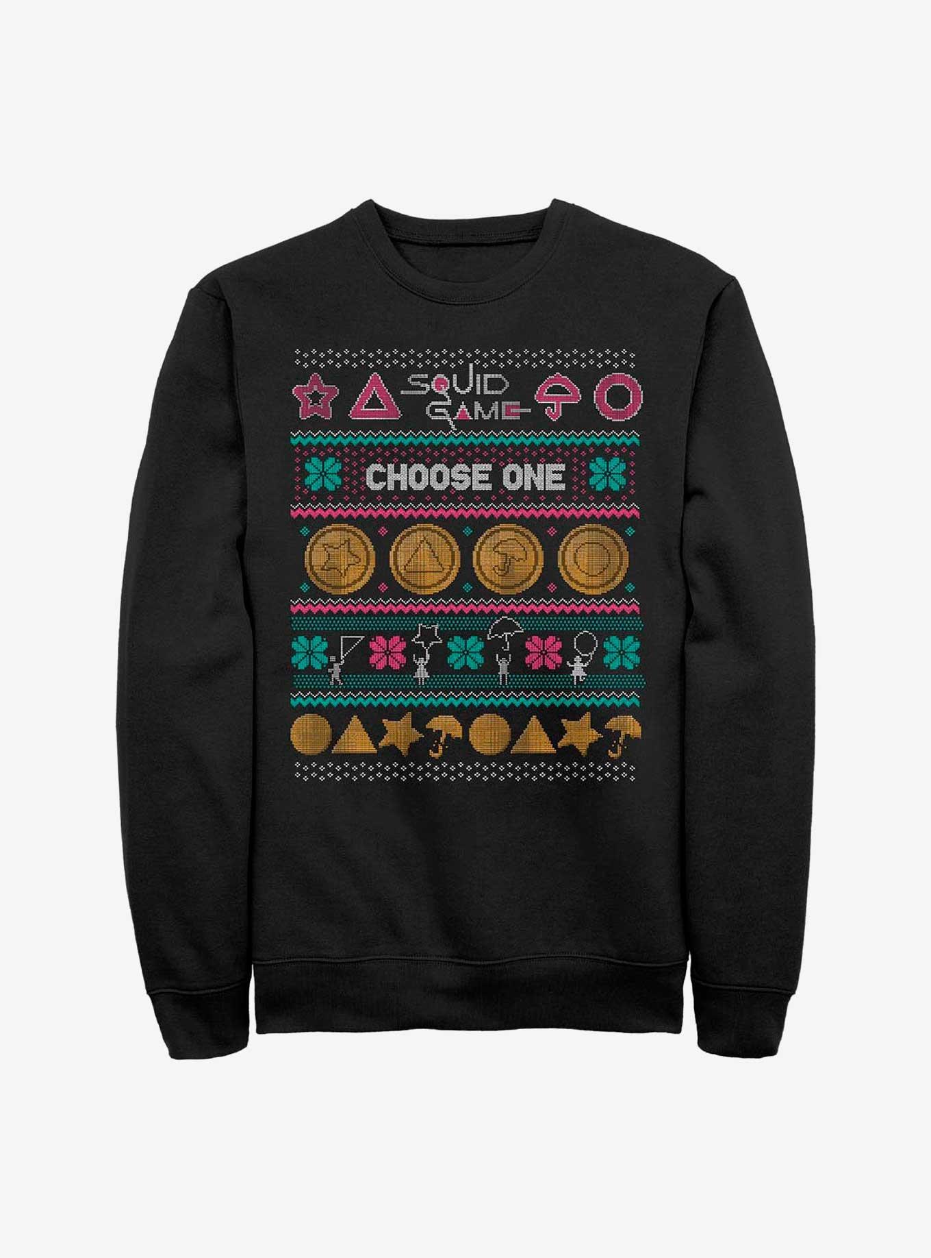 Squid Game Fair Isle Pattern Dalgona Candy Sweatshirt, , hi-res