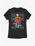 Squid Game Fair Isle Pattern Red Light, Green Light Womens T-Shirt, BLACK, hi-res