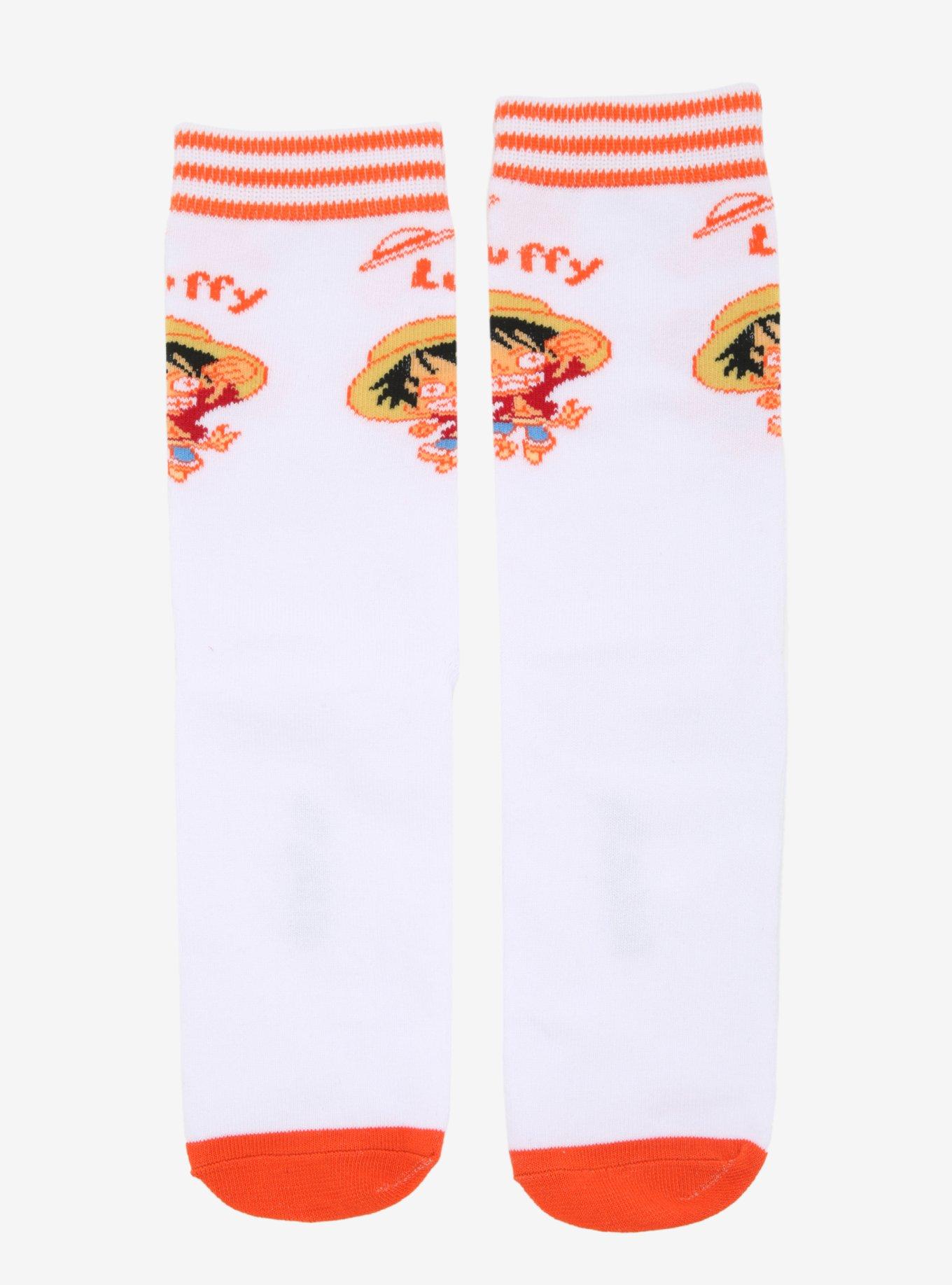 One Piece Luffy Chibi Stripe Crew Socks, , hi-res