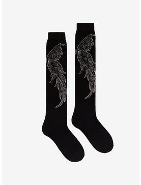Black & White Fairy Wings Knee-High Socks, , hi-res