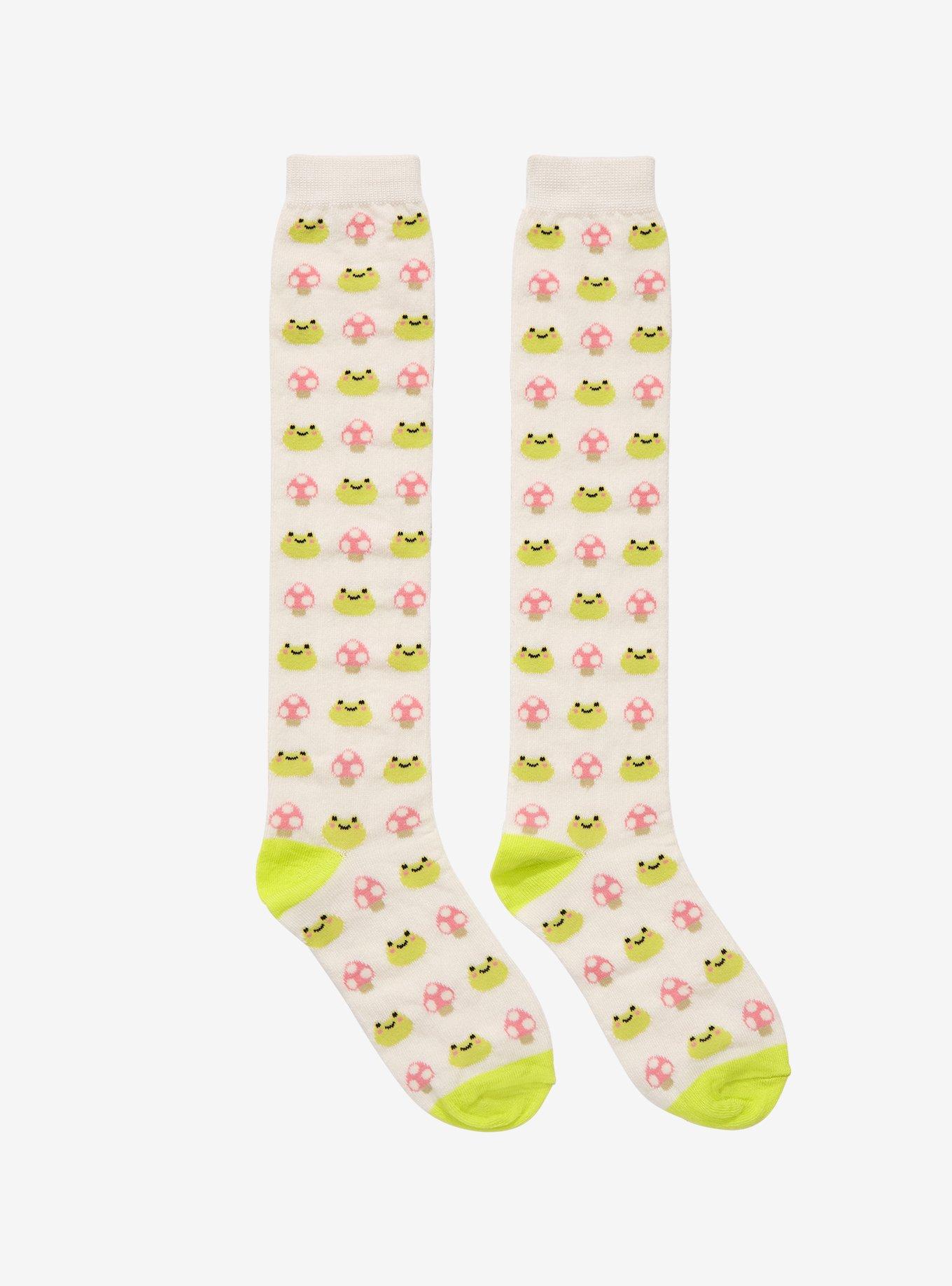 Frog & Mushroom Knee-High Socks, , hi-res