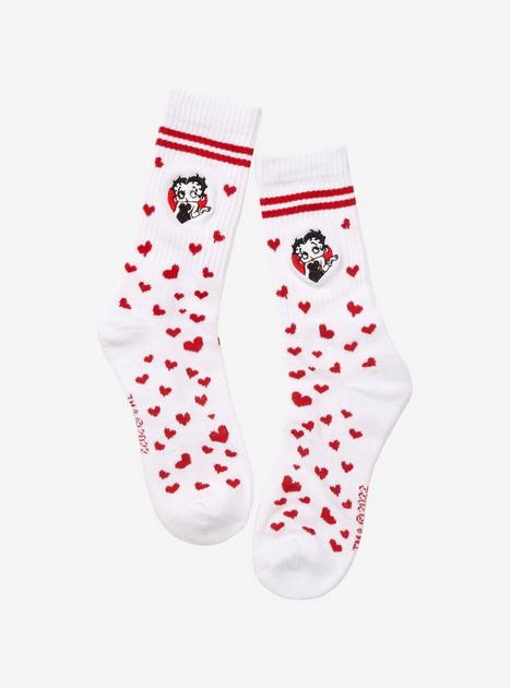 Betty Boop Hearts Varsity Crew Socks | Hot Topic