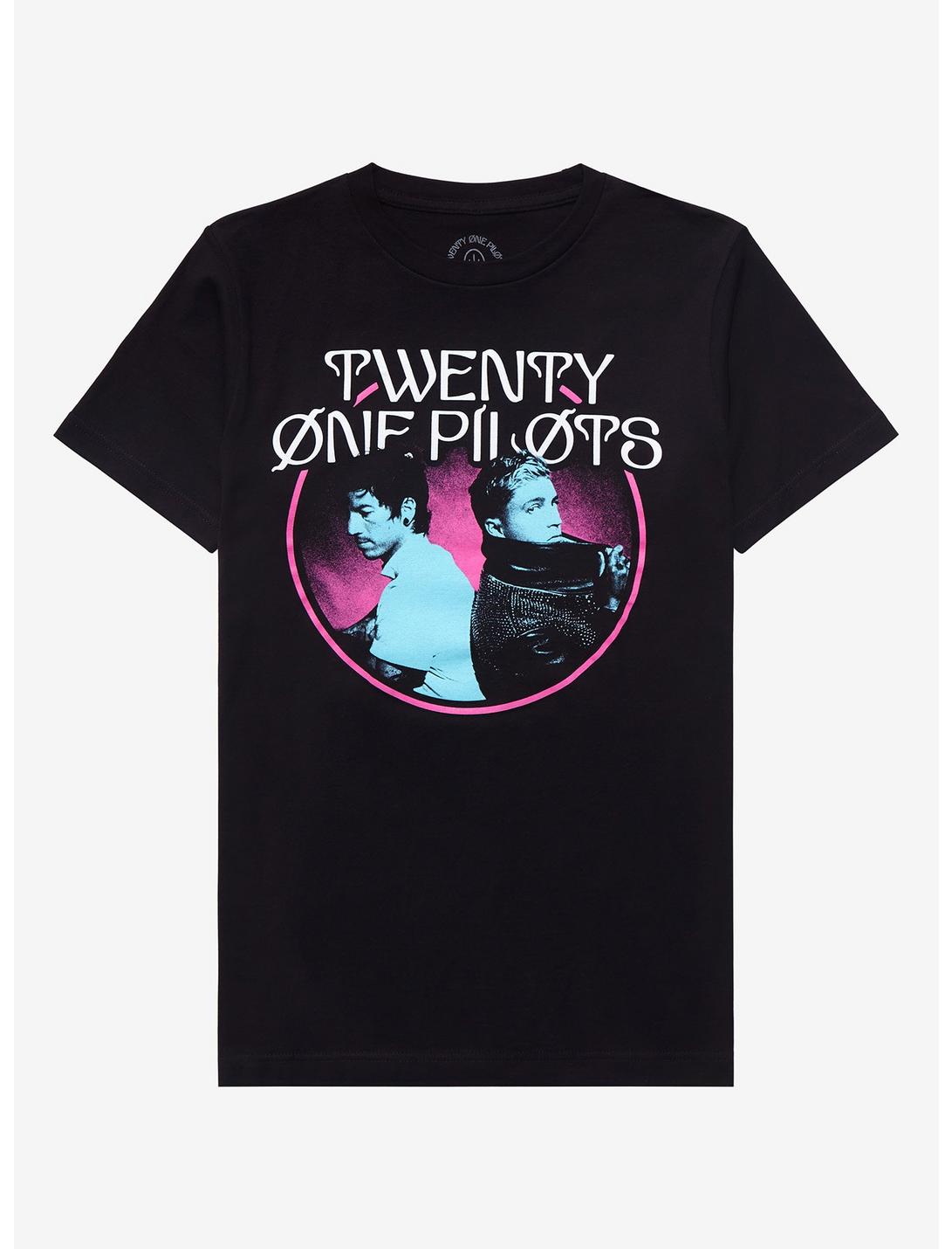 Twenty One Pilots Circle Portrait Girls T-Shirt, BLACK, hi-res