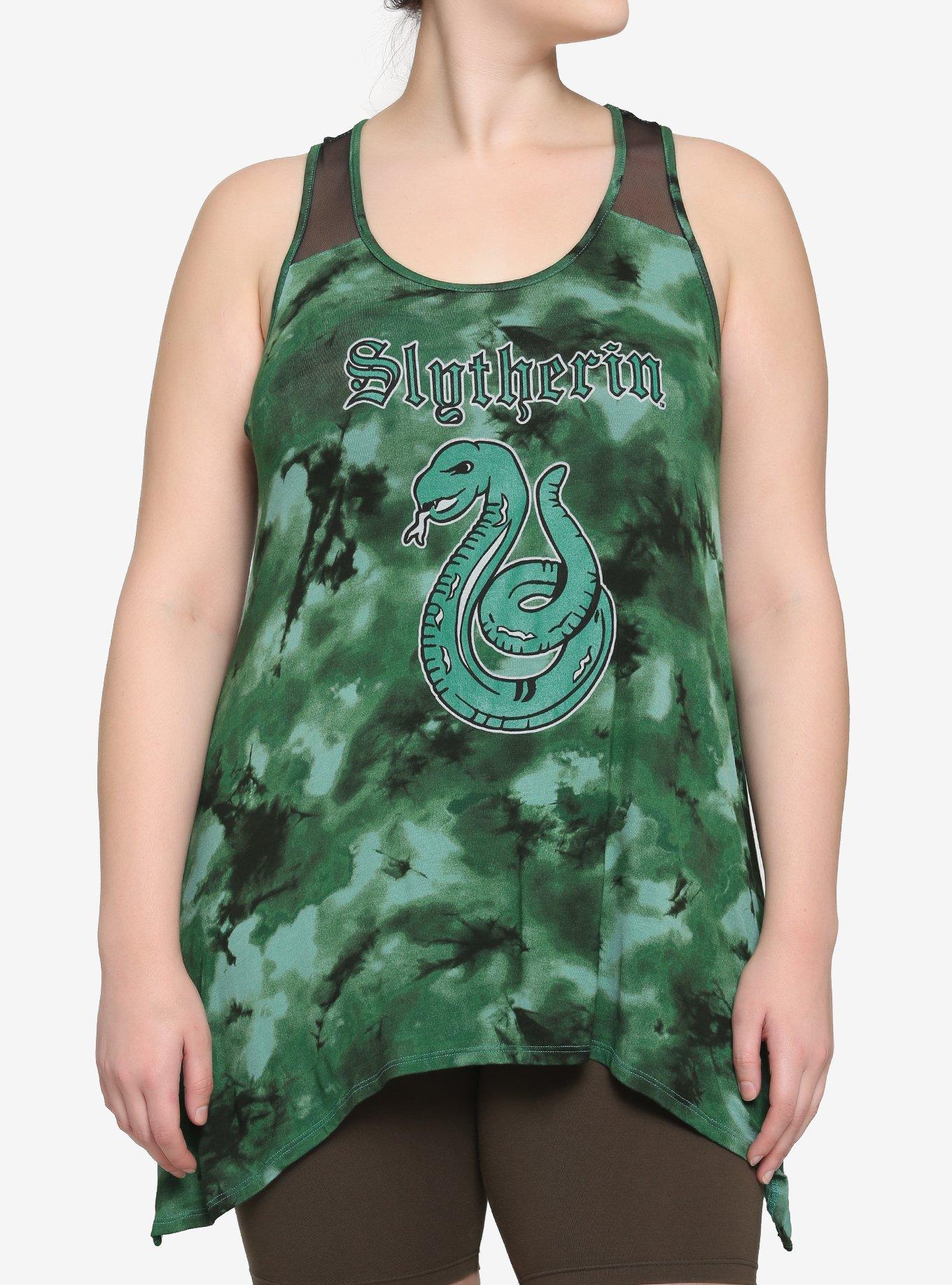 Harry Potter Slytherin Tie-Dye Tank Top Plus Size, GREEN, hi-res