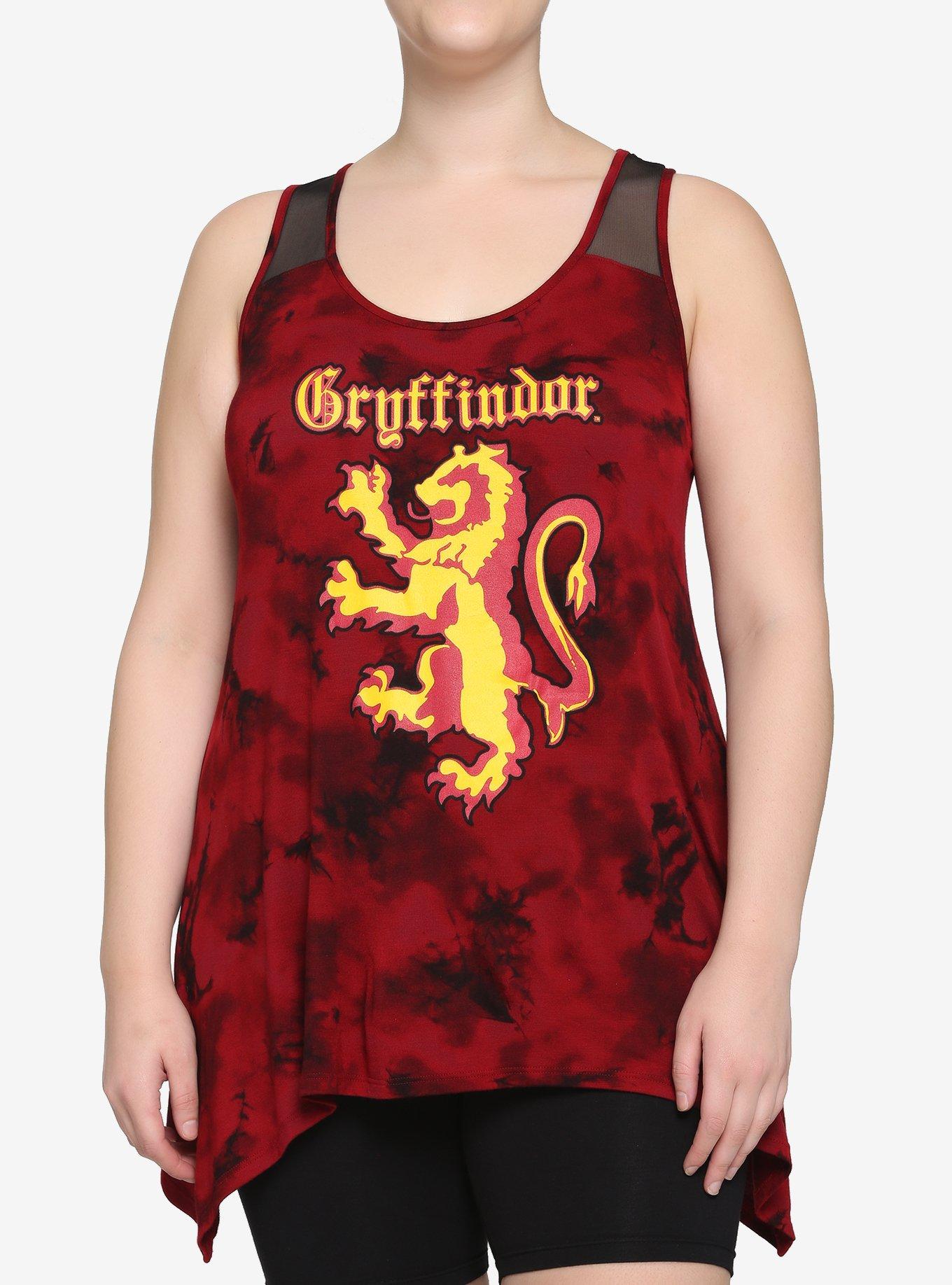 Harry Potter Gryffindor Tie-Dye Tank Top Plus Size, RED, hi-res