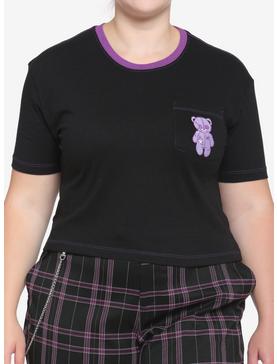 Damaged Bear Boxy Girls Crop T-Shirt Plus Size, , hi-res